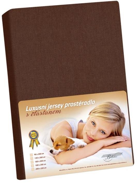 Bellatex Jersey s elastanom – 200 × 220 cm – tmavohnedá