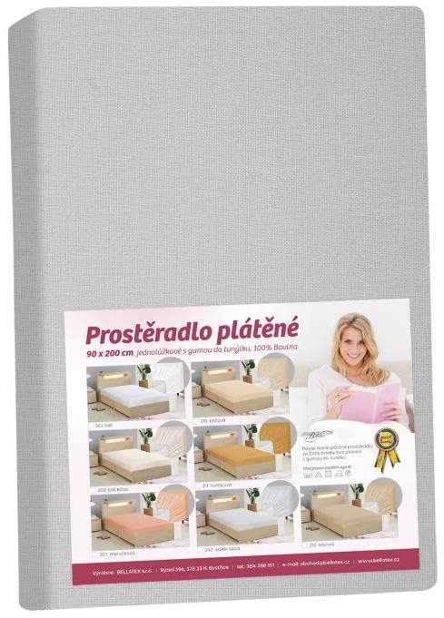 Bellatex Plátená – 90 × 200 cm – svetlosivá