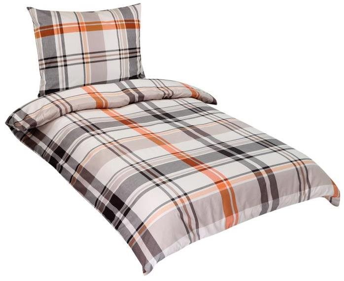 Bellatex Bavlnené – 140 × 200, 70 × 90 cm – sivooranžové káro