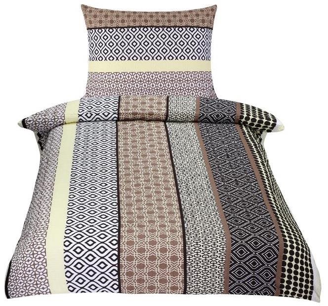 BELLATEX s.r.o. - Obliečky krep 80/309 béžové pruhy 140 × 200, 70 × 90