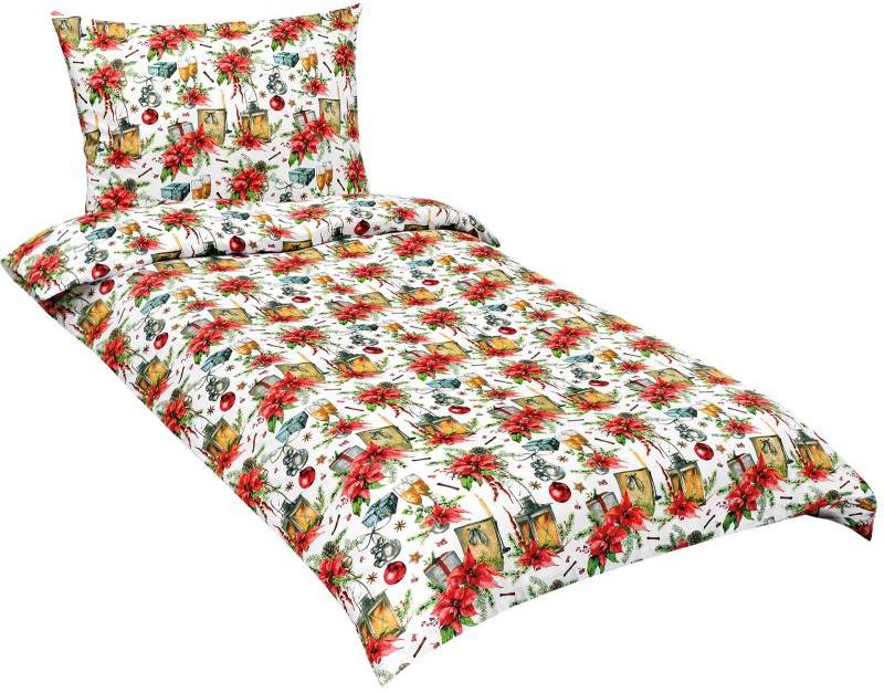 Bellatex Obliečky bavlna 90/CH20 vianočná hviezda 140 × 200, 70 × 90 cm