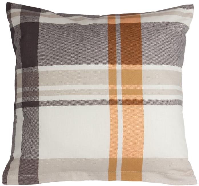 Bellatex Bavlnená – 40 × 40 cm – sivo-oranžové káro