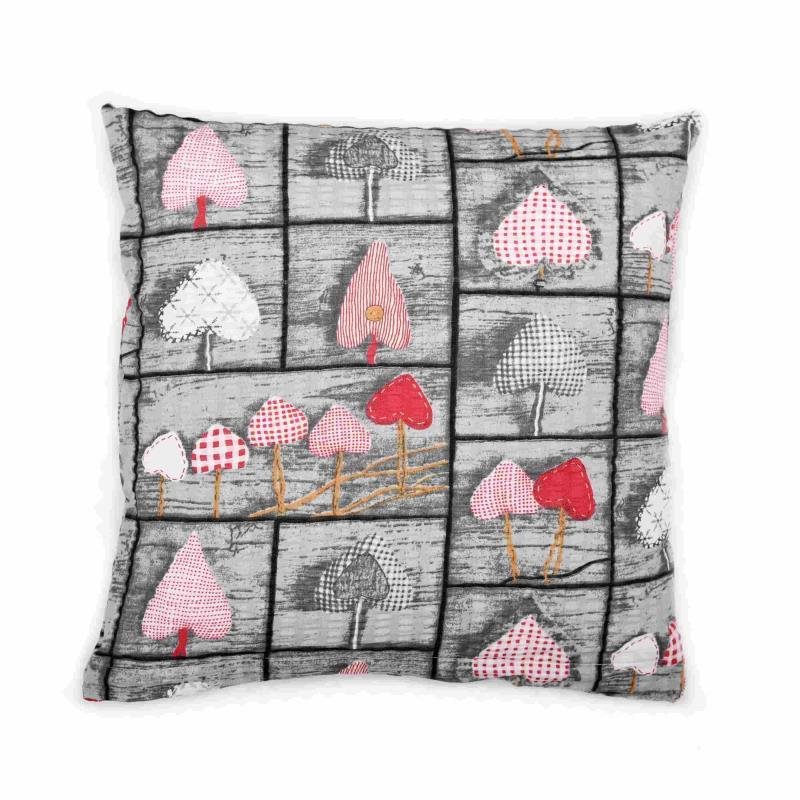 Bellatex Krepový - 40 × 40 cm - srdce sivé, červené