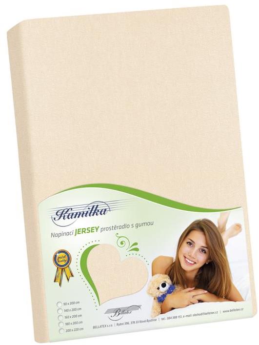 BELLATEX J6 Prestieradlo Jersey 160 × 200 cm, smotanové