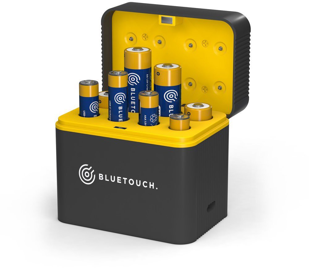 BLUETOUCH nabíjačka na 8 batérií AA/AAA 1,5 V Li-Ion – 8 batérií v balení (4× AA, 4× AA)