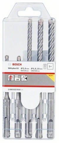 BOSCH Súprava vrtákov SDS-plus-5×, 4 čepele, 5 ks 2.608.833.910