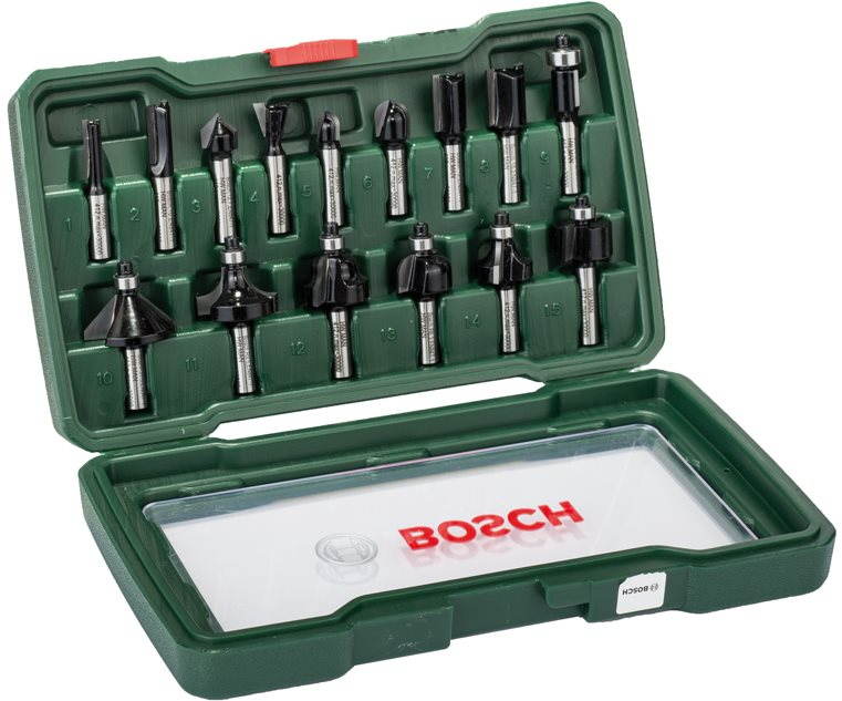 BOSCH Sada fréz, 15-dielna 2.607.019.469