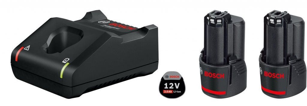 BOSCH Professional 2× akumulátor GBA 12 V, 3 Ah + nabíjačka GAL 12V-40 1.600. A01.9RD