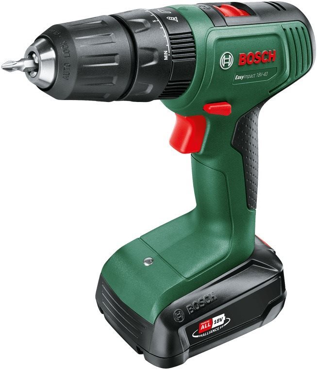 BOSCH – Vŕtačka AKU s príklepom EasyImpact 18V-40, kufor 0.603.9D8.101 (1 × 1,5 Ah)