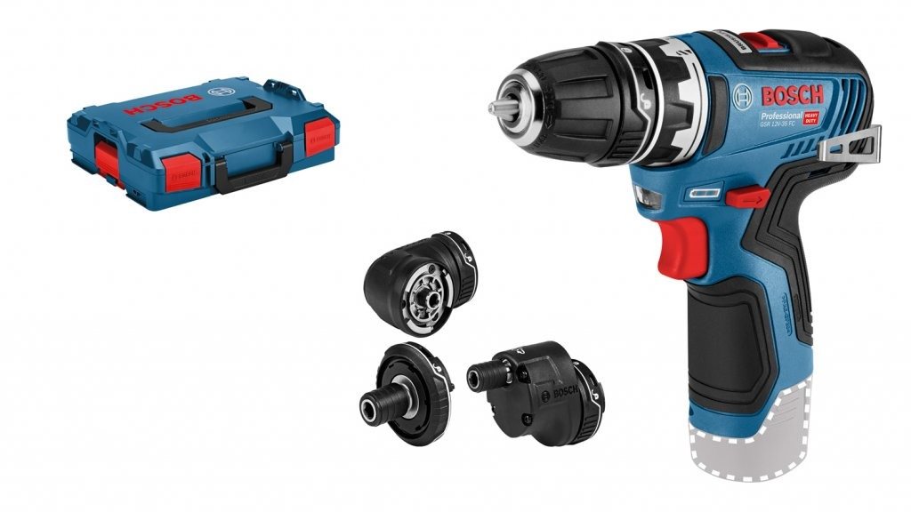 BOSCH Aku vŕtačka GSR 12V-35 FlexiClick (bez AKU, 3 nadstavce, L-Boxx) 0.601.9H3.003