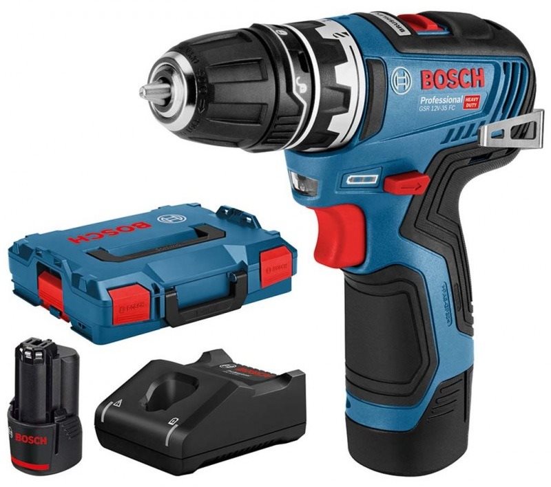 BOSCH Aku vŕtačka GSR 12V-35 FlexiClick (2× 3.0 Ah, L-Boxx) 0.601.9H3.001