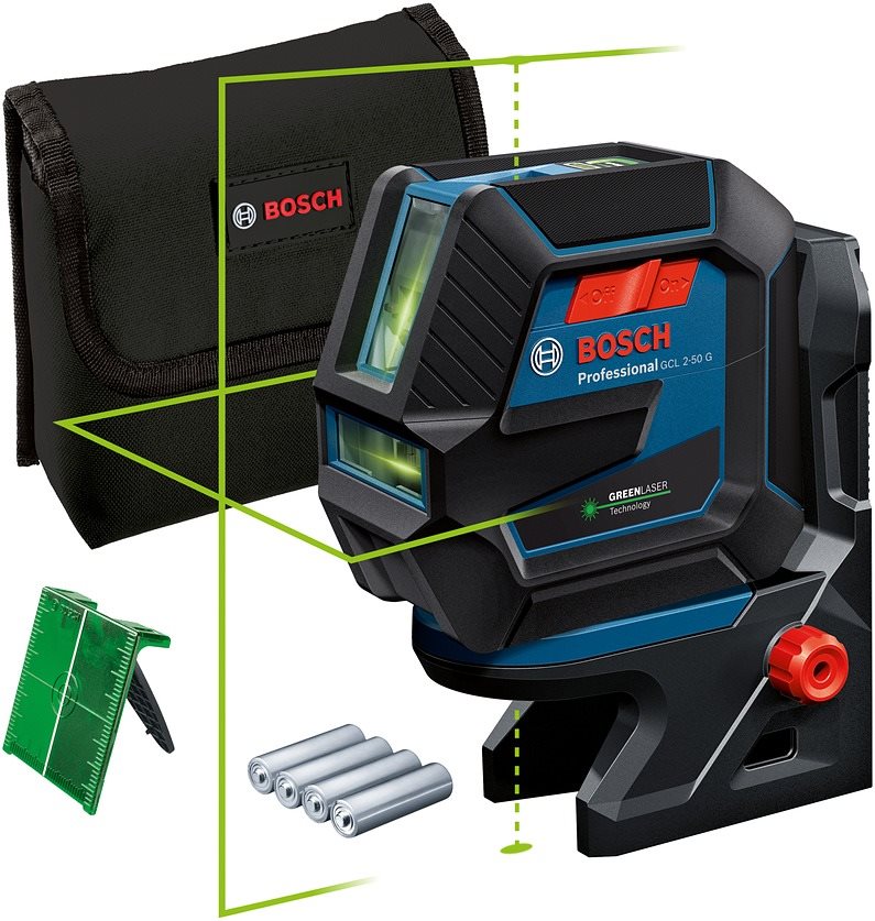 BOSCH Professional Krížový laser samonivelačný GCL 2-50 G RM 10 0.601.066. M00 (4× AA)