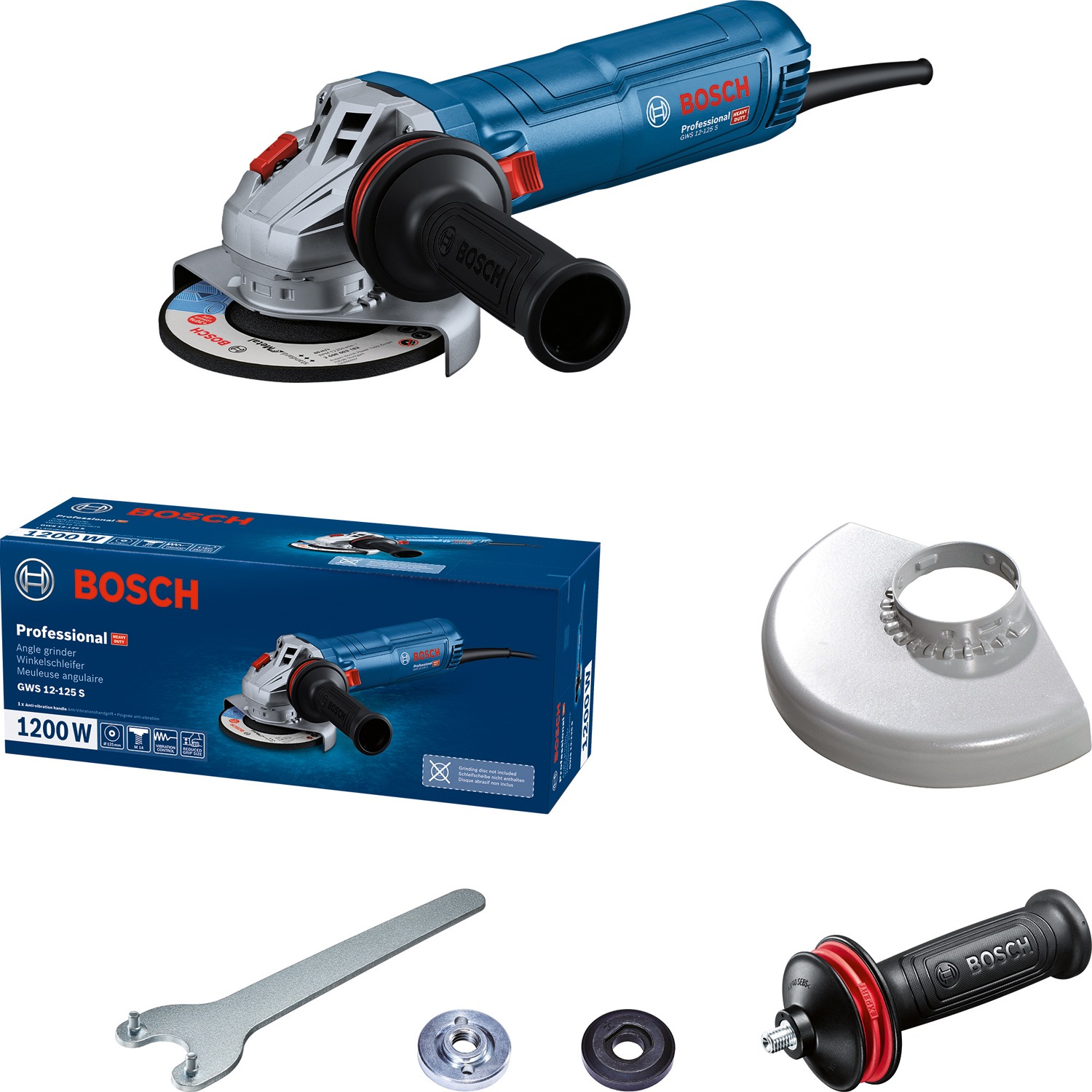 BOSCH Professional Uhlová brúska elektrická 125 mm GWS 12-125 S 0.601.3A6.020
