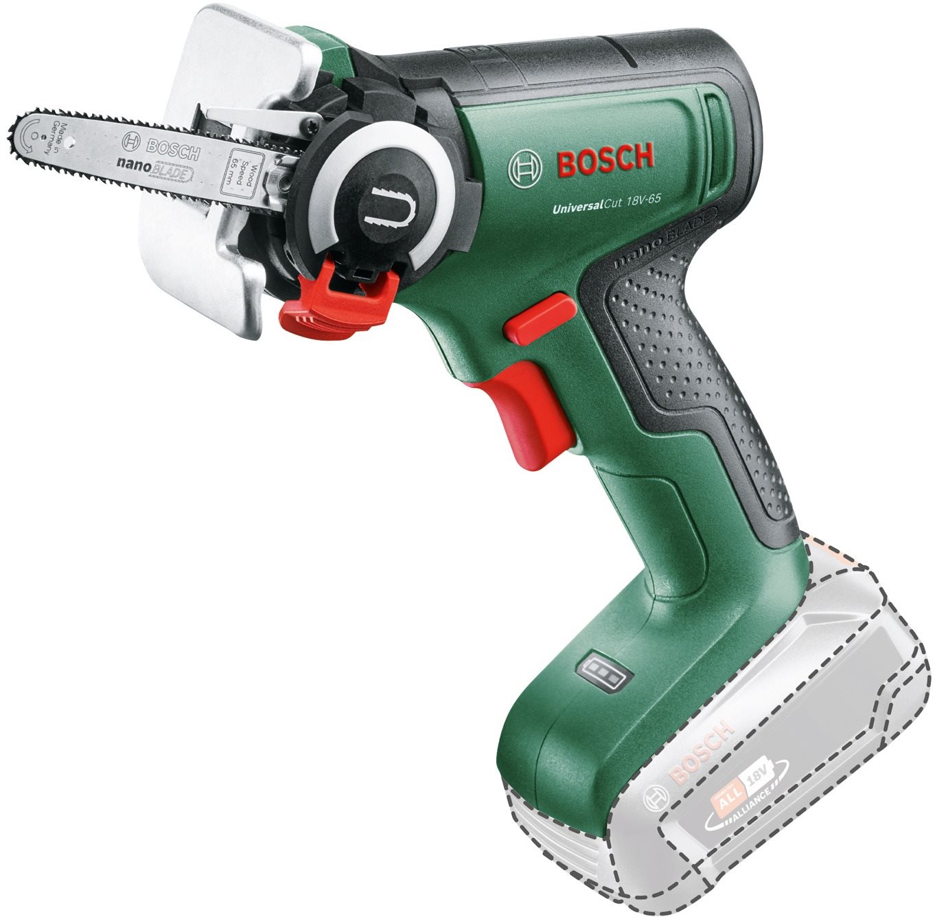 BOSCH Reťazová píla jednoručná AKU UniversalCut 18 V-65 (bez AKU) 0.603.3D5.200