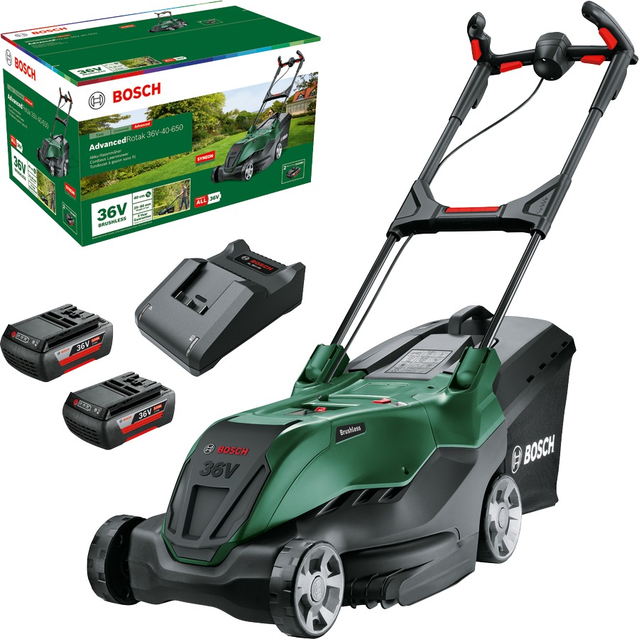 BOSCH Rotačná kosačka AKU AdvancedlRotak 36V-40-650 (2× 2 Ah) 0.600.8B9.F01