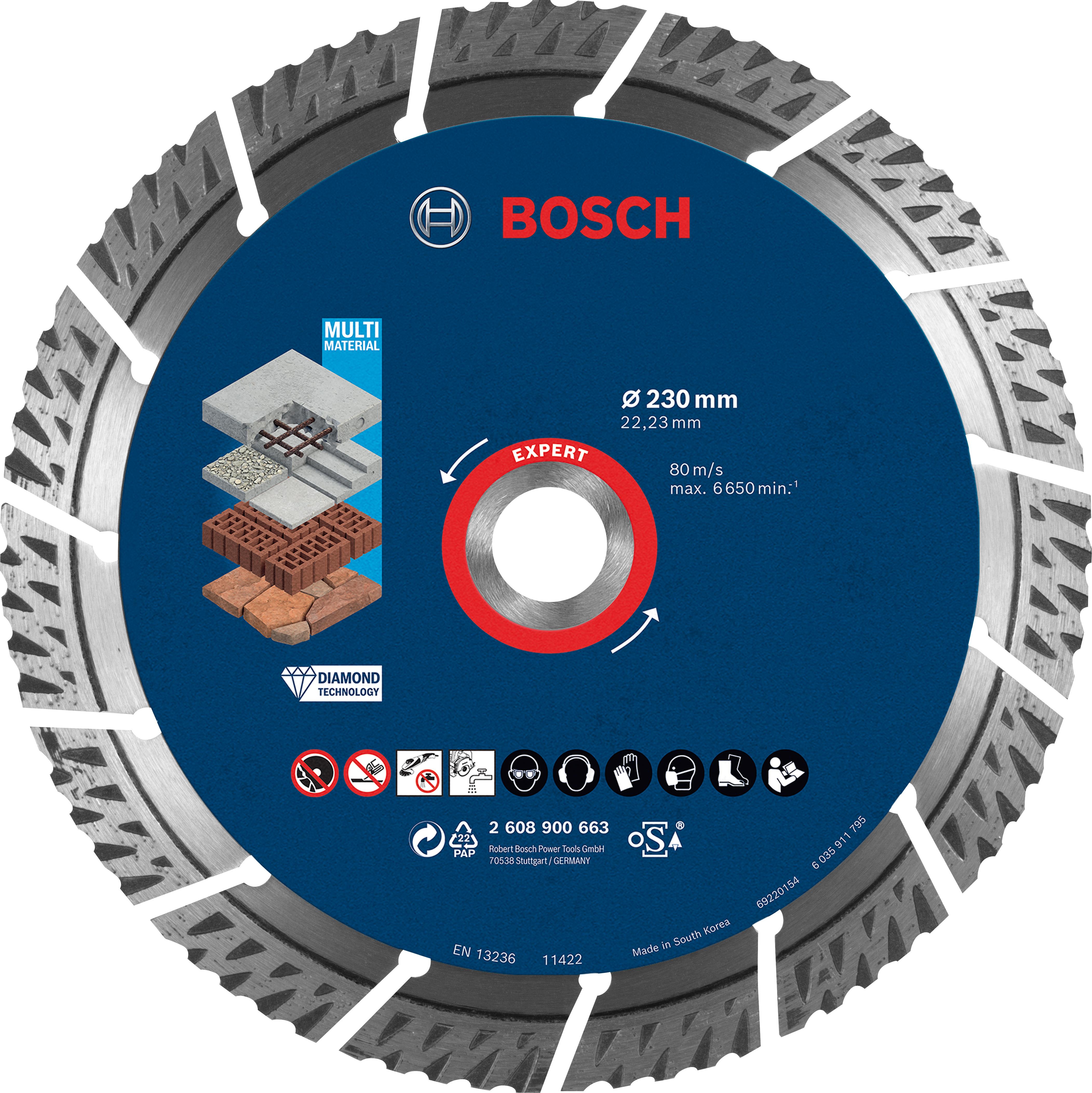 Bosch Diamantový deliaci kotúč EXPERT MultiMaterial 230 × 22,23 × 2,4 × 15 mm 2.608.900.663