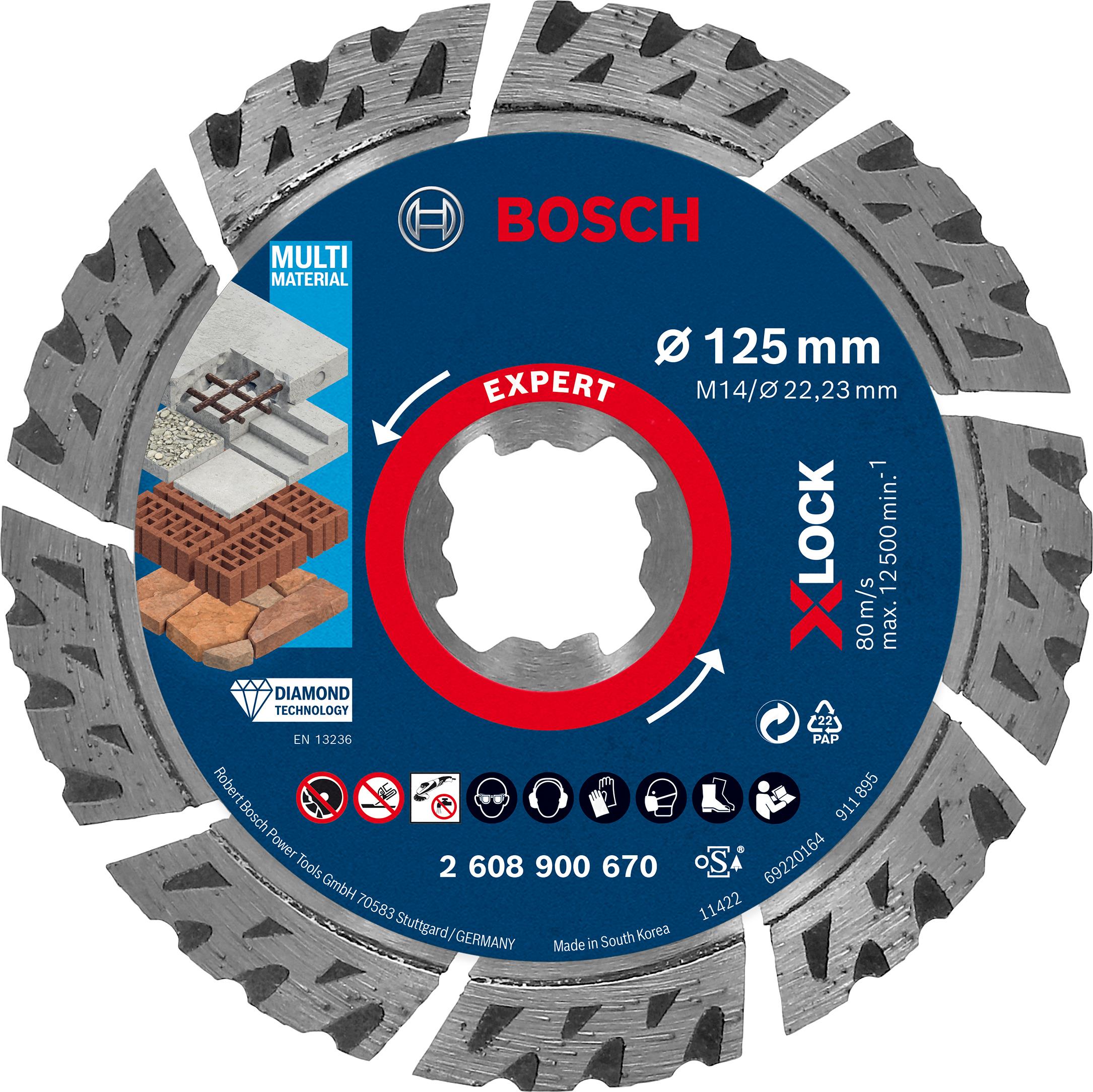 Bosch Diamantový deliaci kotúč EXPERT MultiMaterial X-LOCK 125 × 22,23 × 2,4 × 12 mm 2.608.900.670