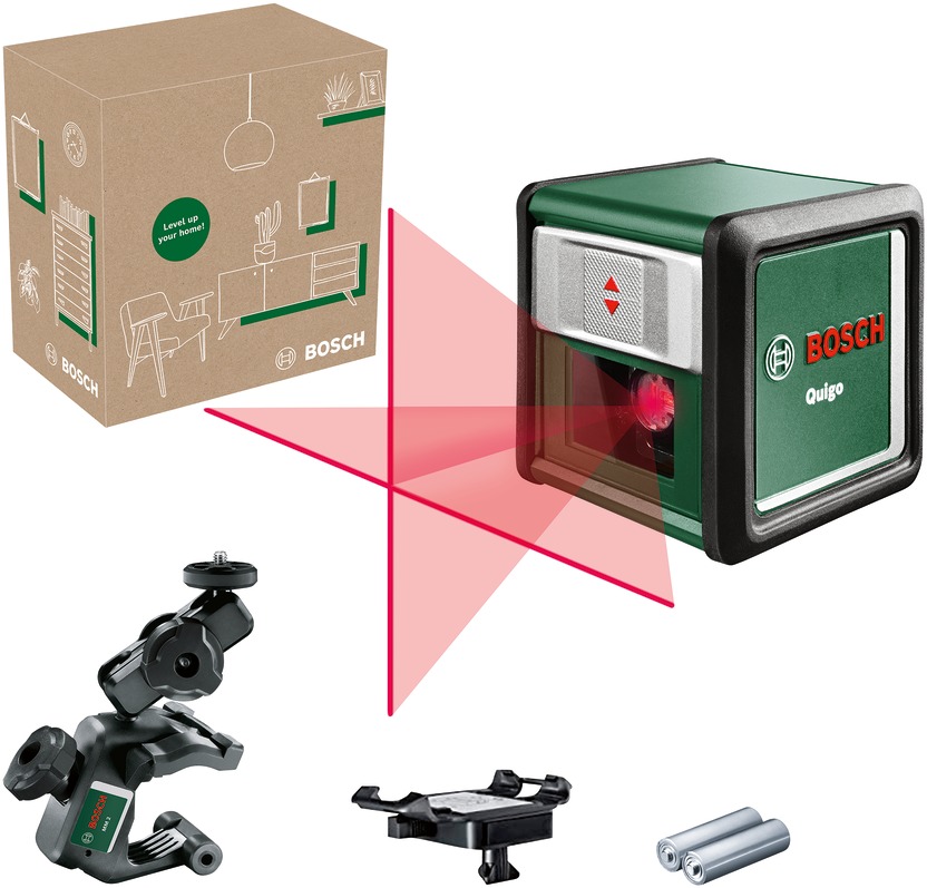 BOSCH Krížový laser samonivelačný Quigo Green 0.603.663.5Z0 (2× AA)