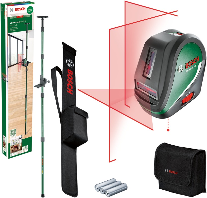 BOSCH Krížový laser samonivelačný UniversalLevel 3 maxi sada 0.603.663.903 (3× AA)