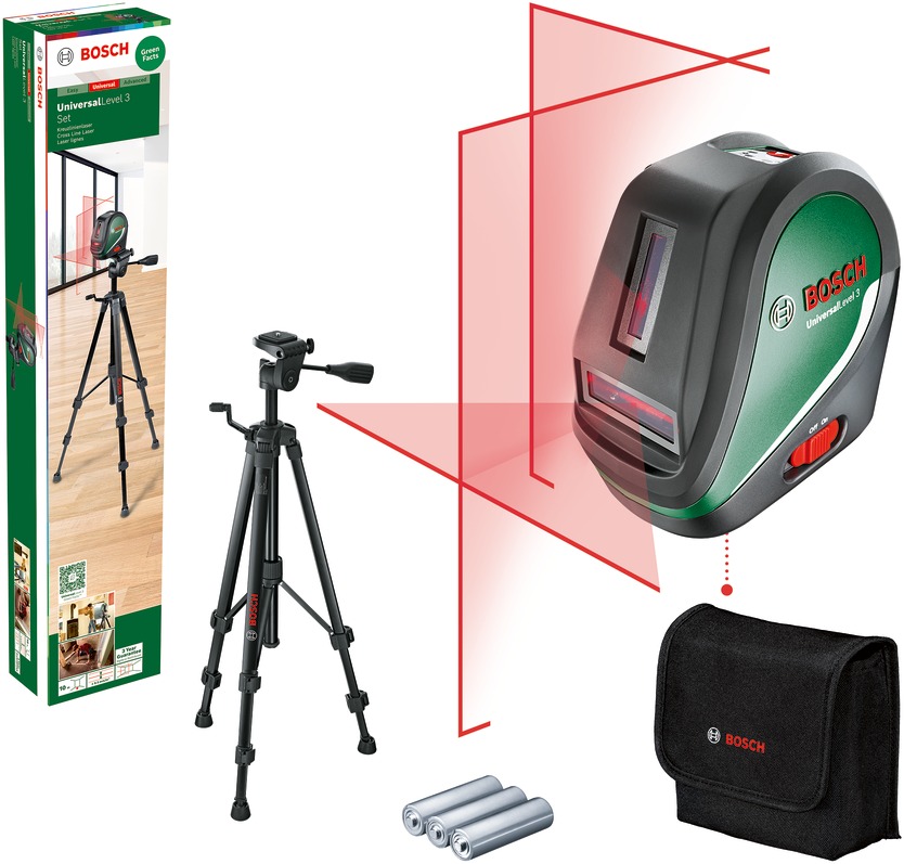 BOSCH Krížový laser samonivelačný UniversalLevel 3 sada 0.603.663.905 (3× AA)
