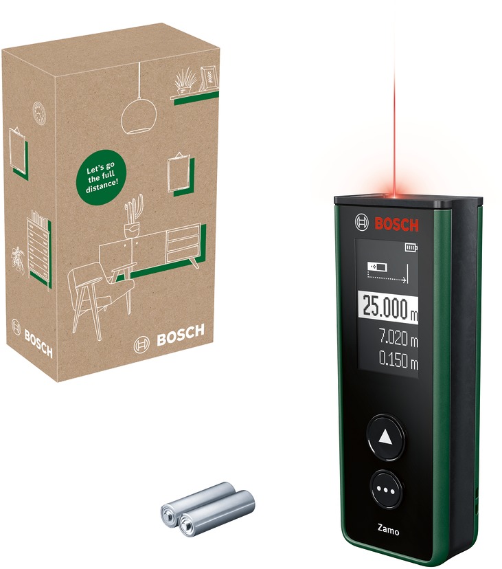 BOSCH Laserový diaľkomer 25 m Zamo 0.603.672.9Z0 (2× AA)