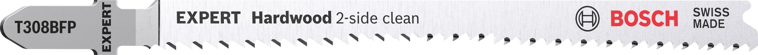 BOSCH 'Hardwood 2-side clean' T 308 BFP Jigsaw Blade EXPERT 2 ks 2.608.901.714