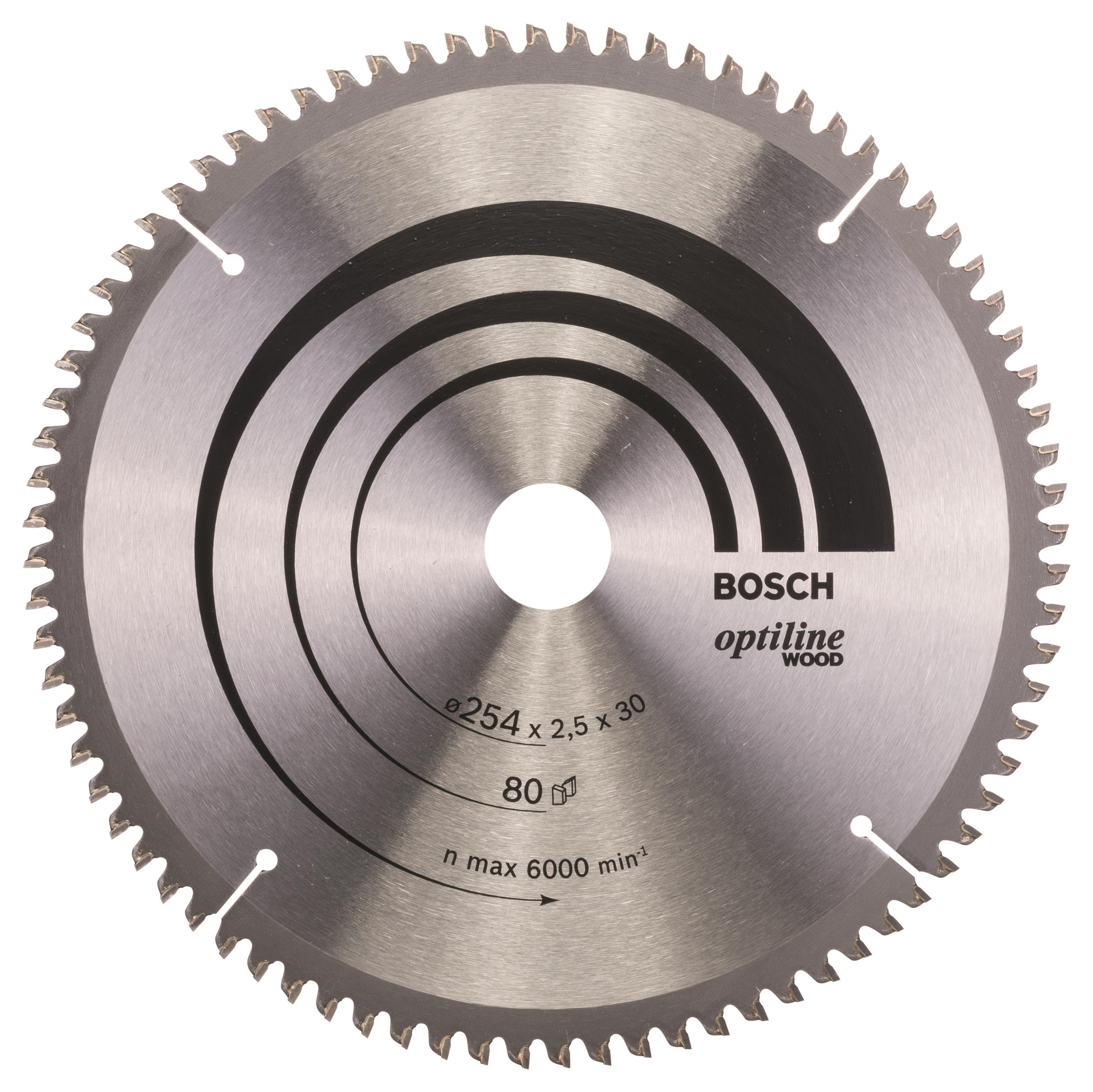 Bosch Pílový kotúč Optiline Wood 254 × 30 × 2,5 mm, 80 2.608.640.437