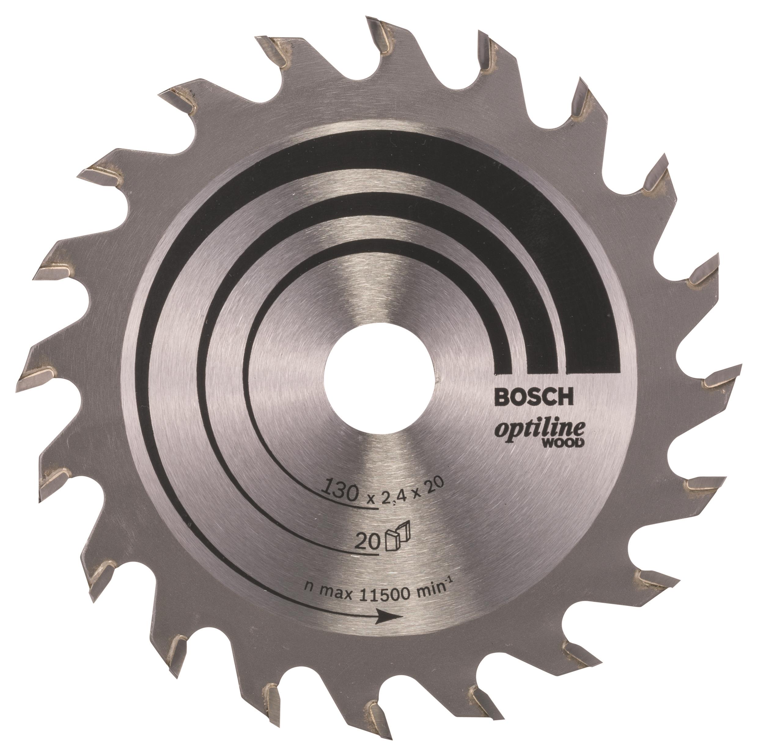 Bosch Pílový kotúč Optiline Wood 130 × 20/16 × 2,4 mm, 20 2.608.640.582