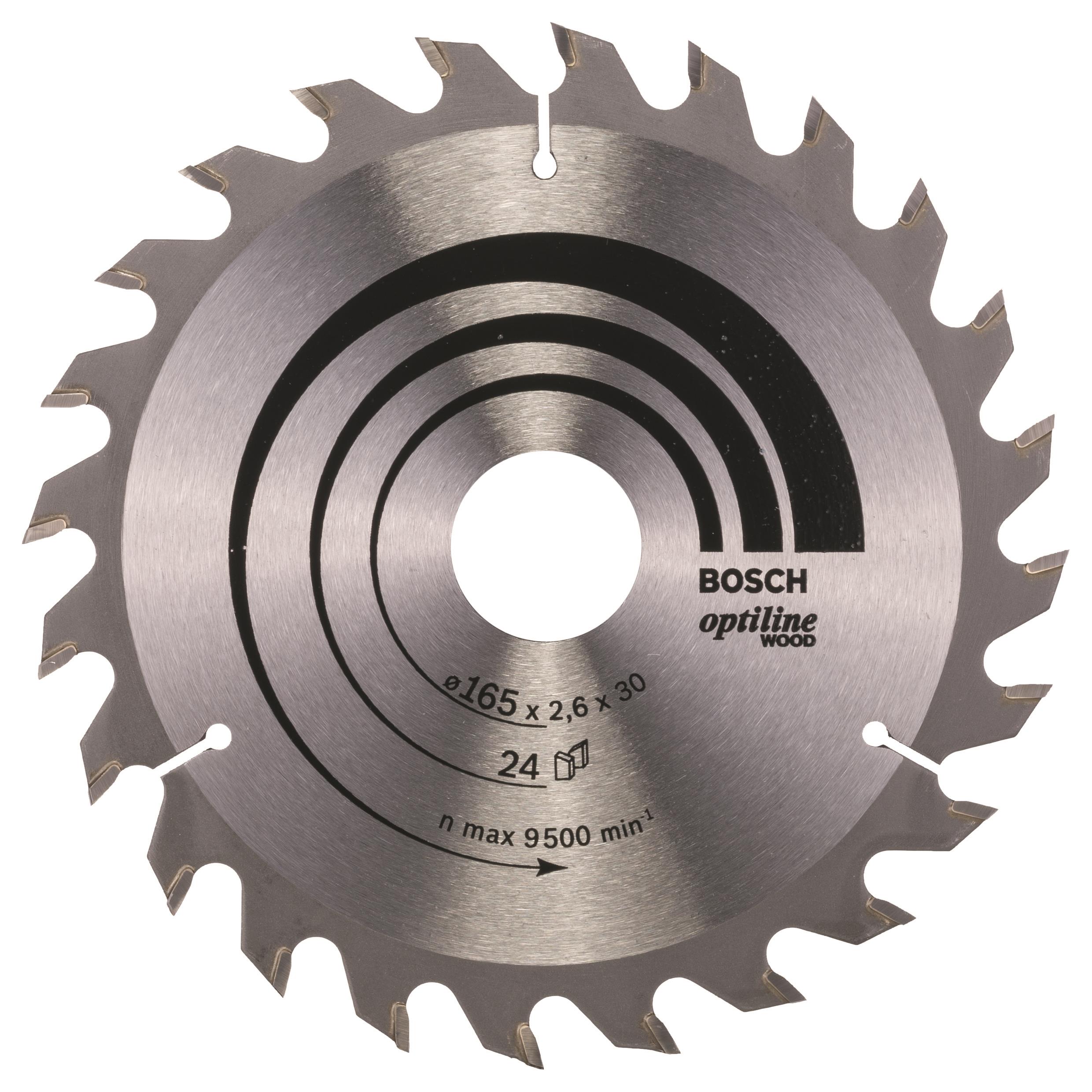 Bosch Pílový kotúč Optiline Wood 165 × 30 × 2,6 mm, 24 2.608.640.602