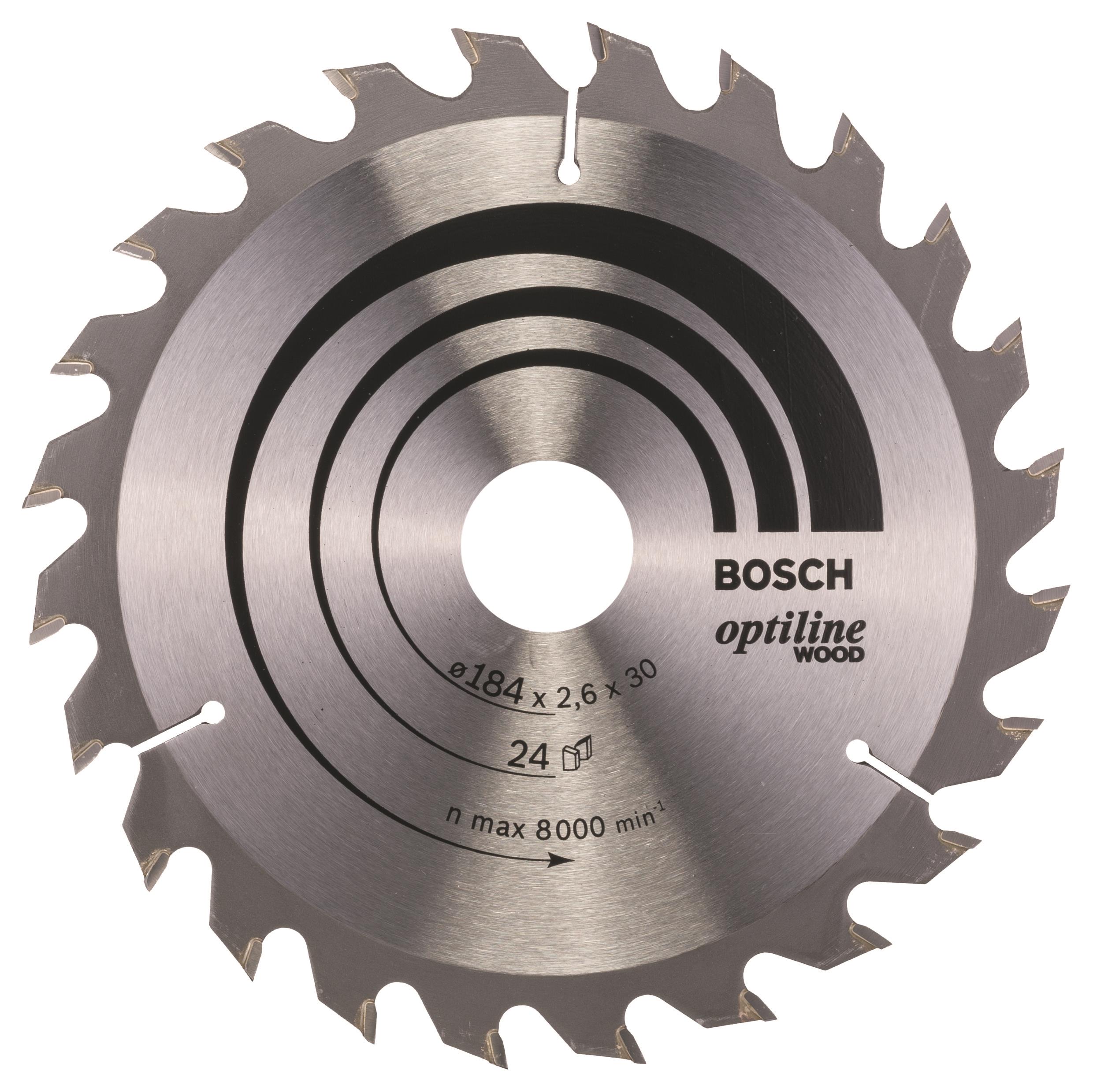 Bosch Pílový kotúč Optiline Wood 184 × 30 × 2,6 mm, 24 2.608.640.610