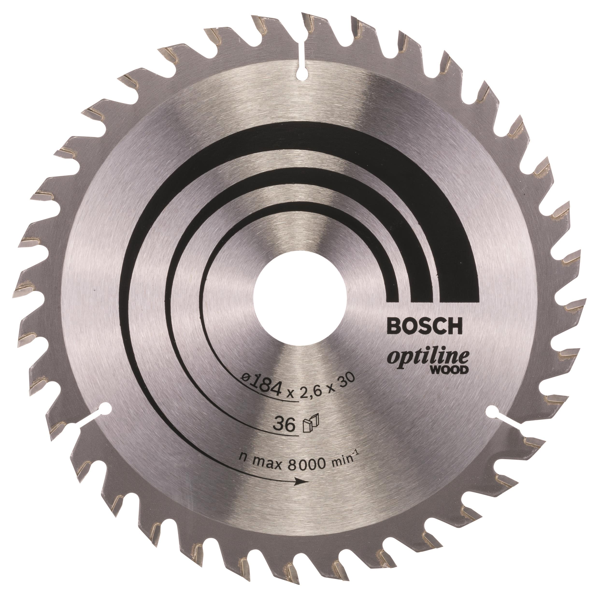 Bosch Pílový kotúč Optiline Wood 184 × 30 × 2,6 mm, 36 2.608.640.611