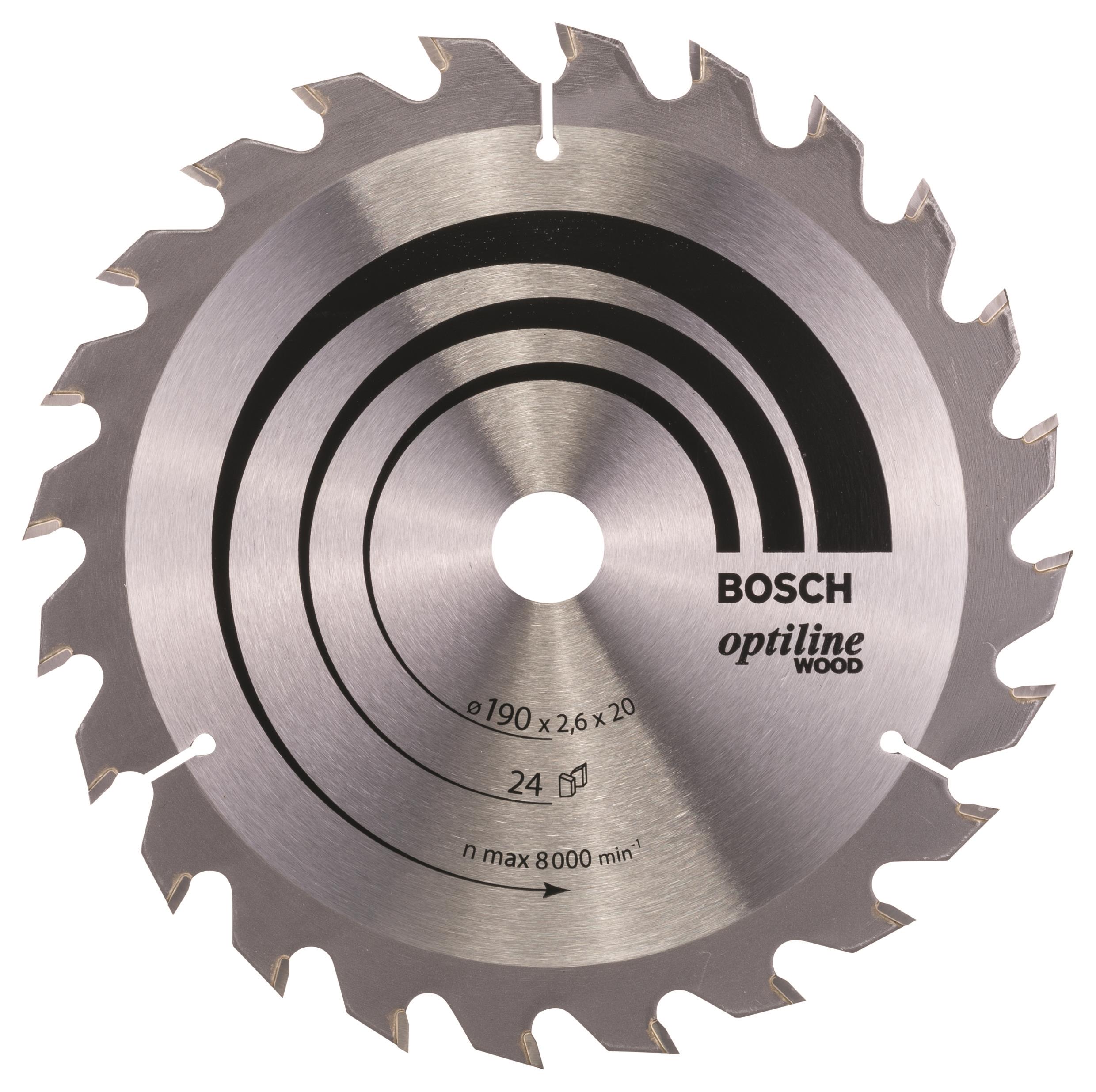 Bosch Pílový kotúč Optiline Wood 190 × 20/16 × 2,6 mm, 24 2.608.640.612