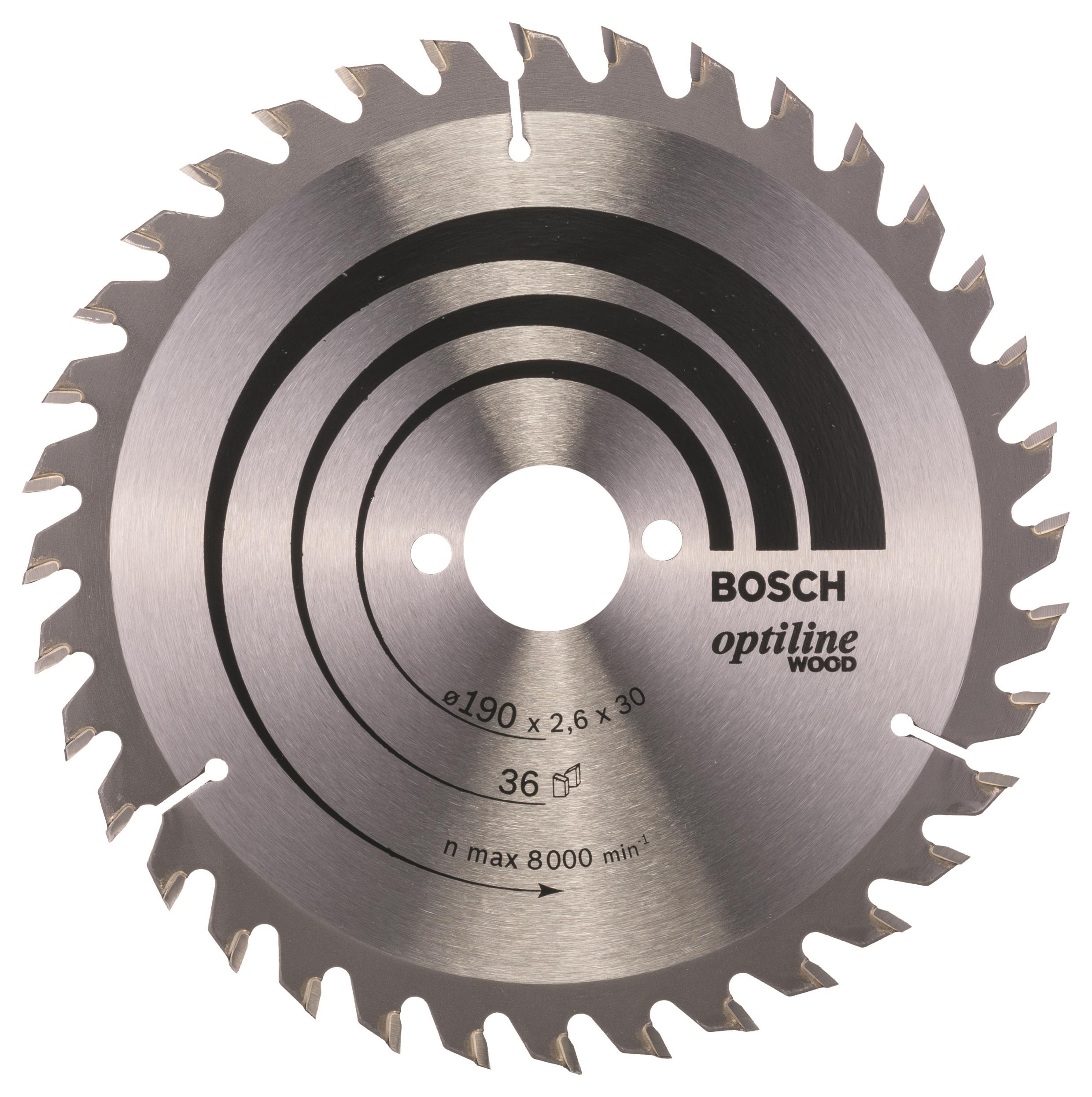 Bosch Pílový kotúč Optiline Wood 190 × 30 × 2,6 mm, 36 2.608.640.616