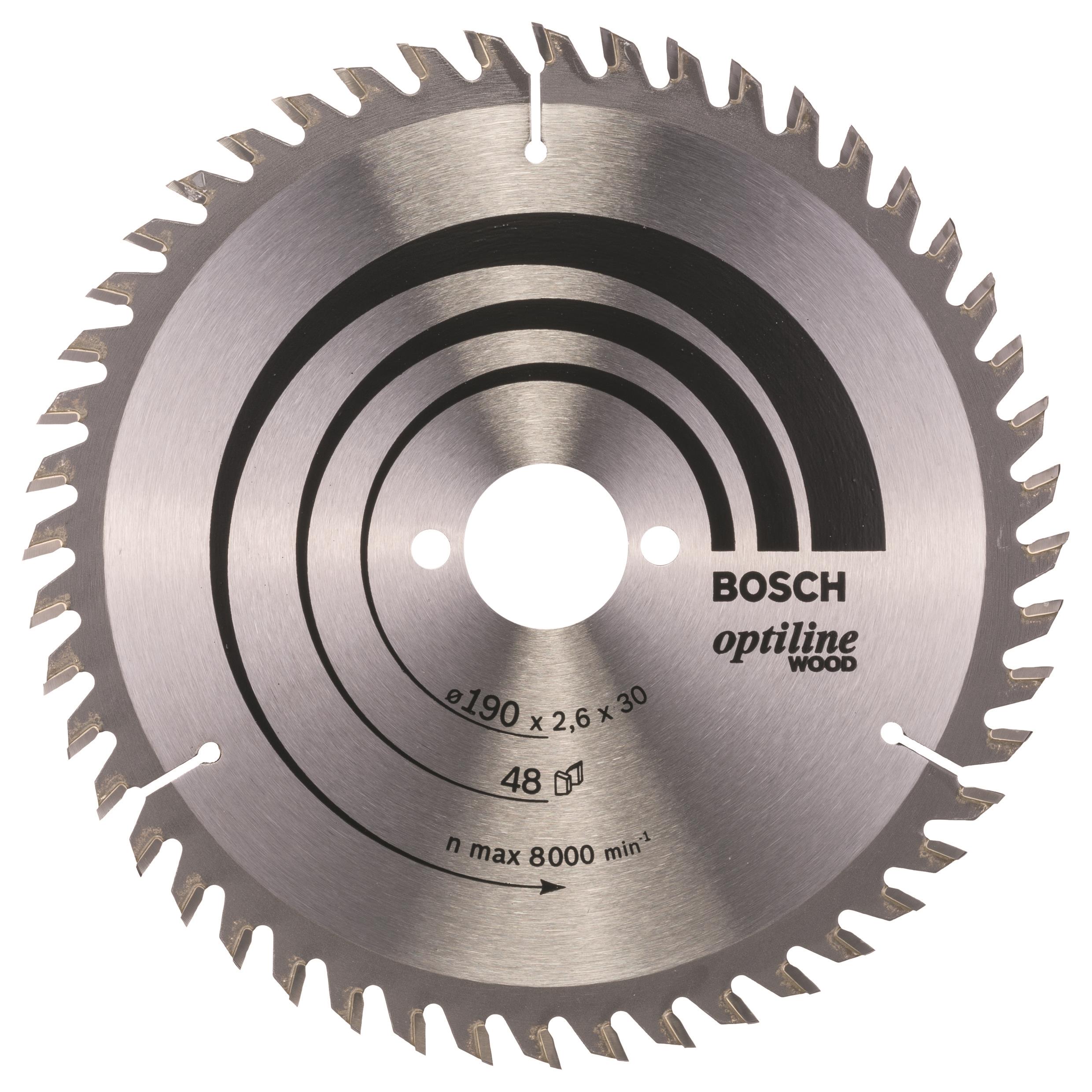 Bosch Pílový kotúč Optiline Wood 190 × 30 × 2,6 mm, 48 2.608.640.617