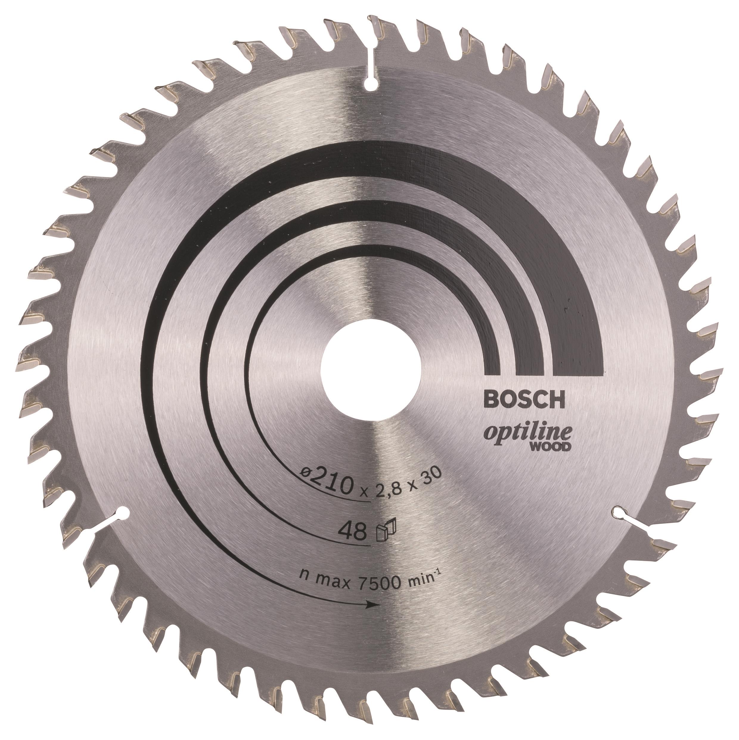Bosch Pílový kotúč Optiline Wood 210 × 30 × 2,8 mm, 48 2.608.640.623