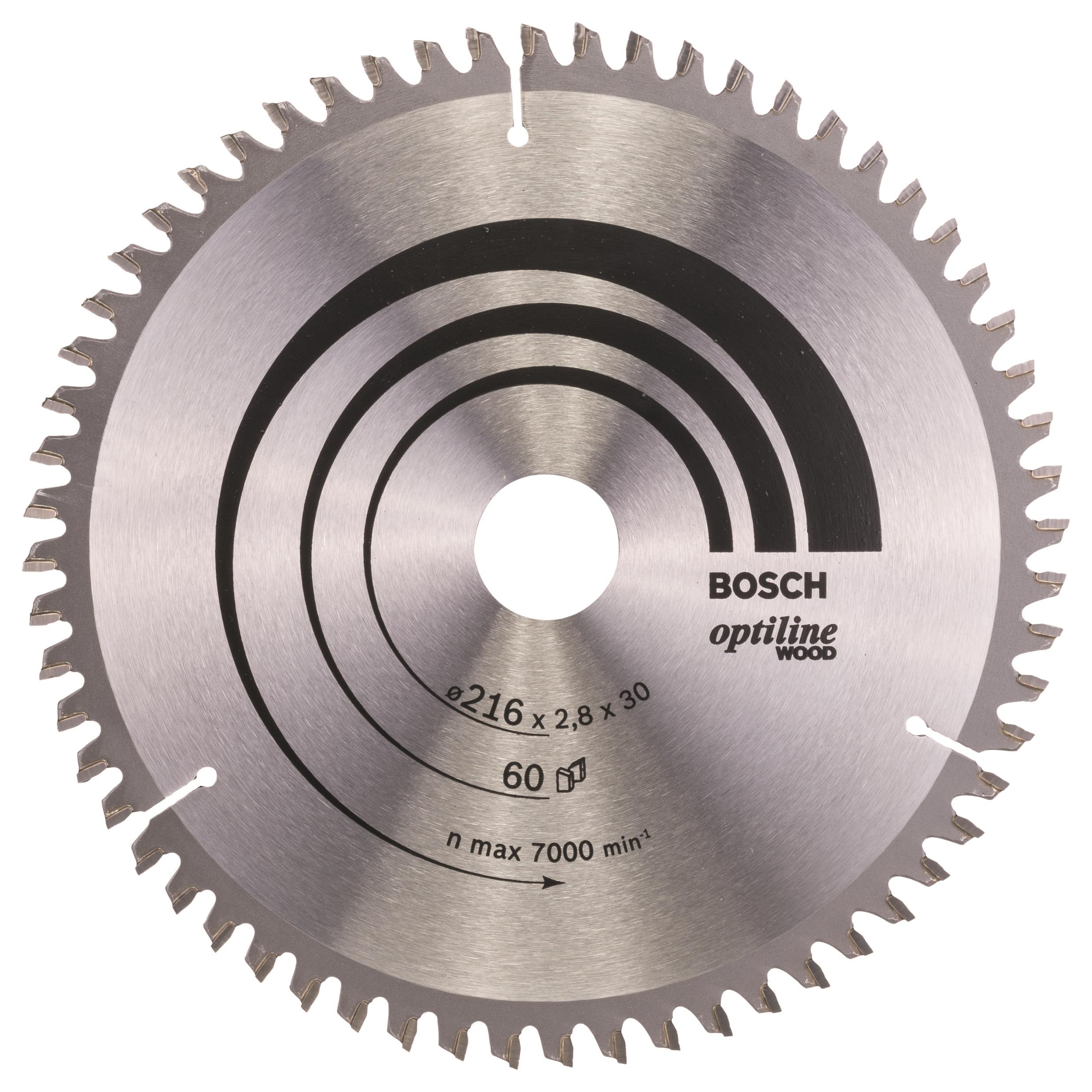 Bosch Pílový kotúč Optiline Wood 216 × 30 × 2,8 mm, 60 2.608.640.642