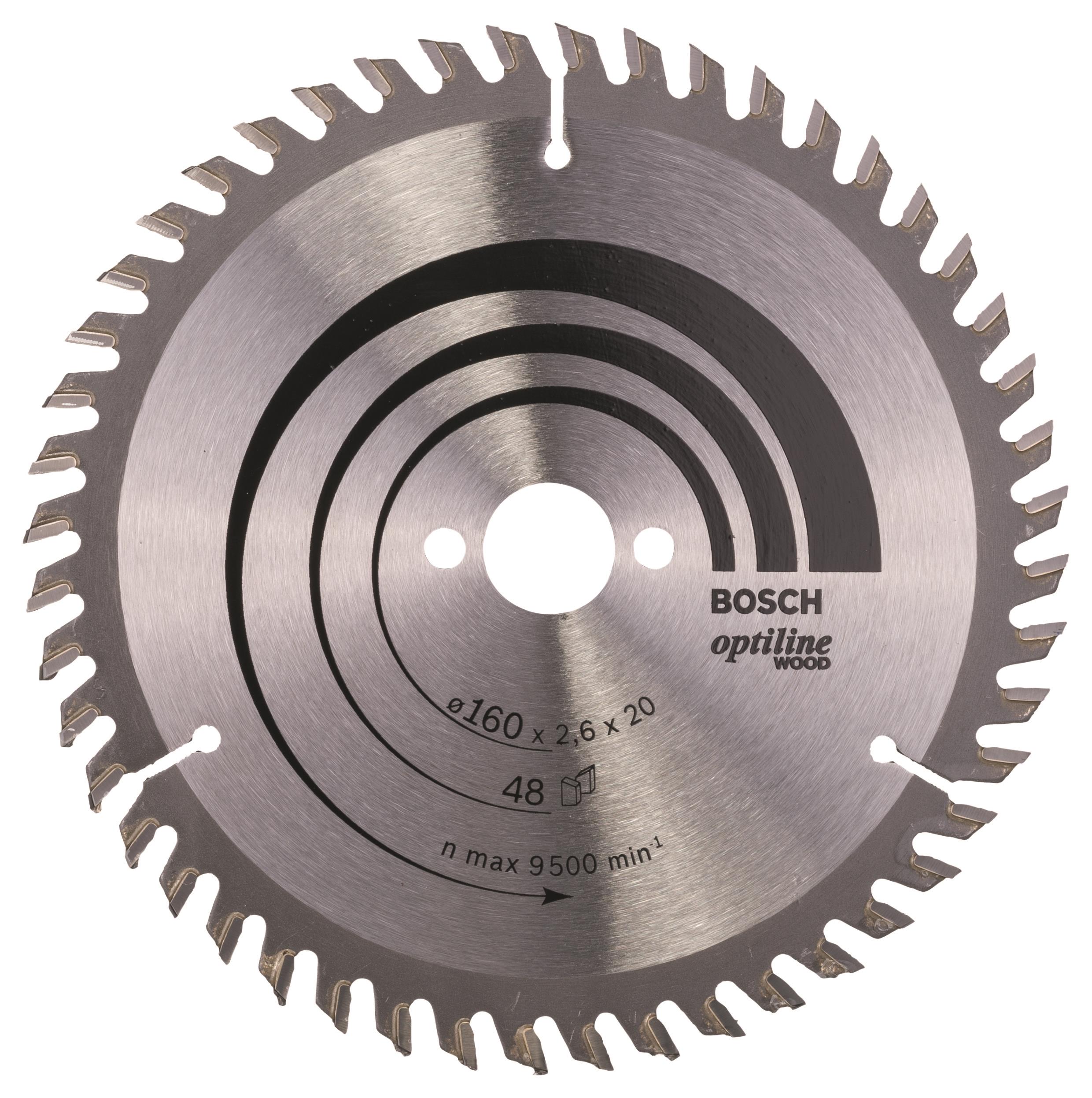 Bosch Pílový kotúč Optiline Wood 160 × 20/16 × 2,6 mm, 48 2.608.640.732