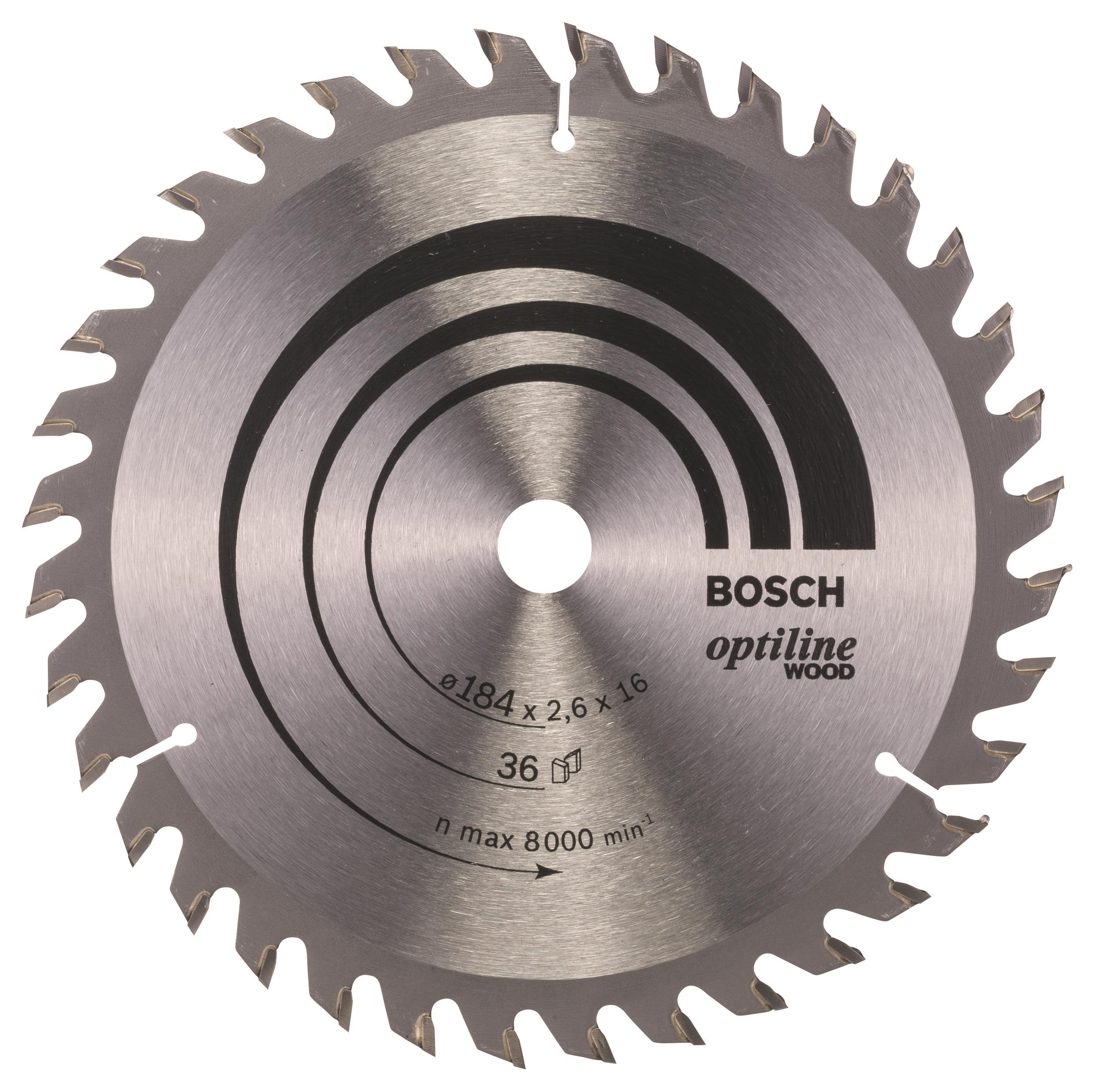 Bosch Pílový kotúč Optiline Wood 184 × 16 × 2,6 mm, 36 2.608.640.818