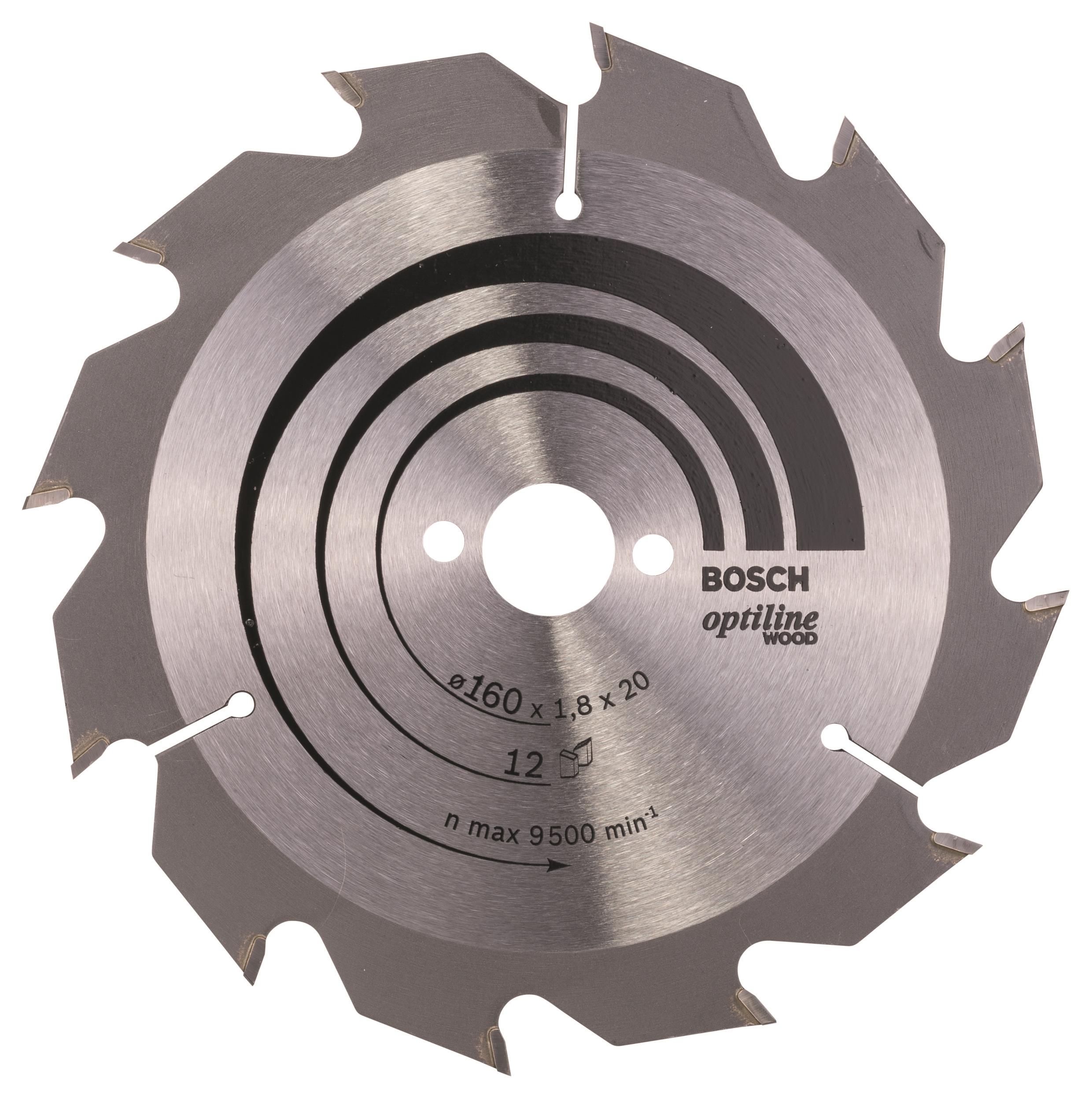 Bosch Pílový kotúč Optiline Wood 160 × 20/16 × 1,8 mm, 12 2.608.641.170