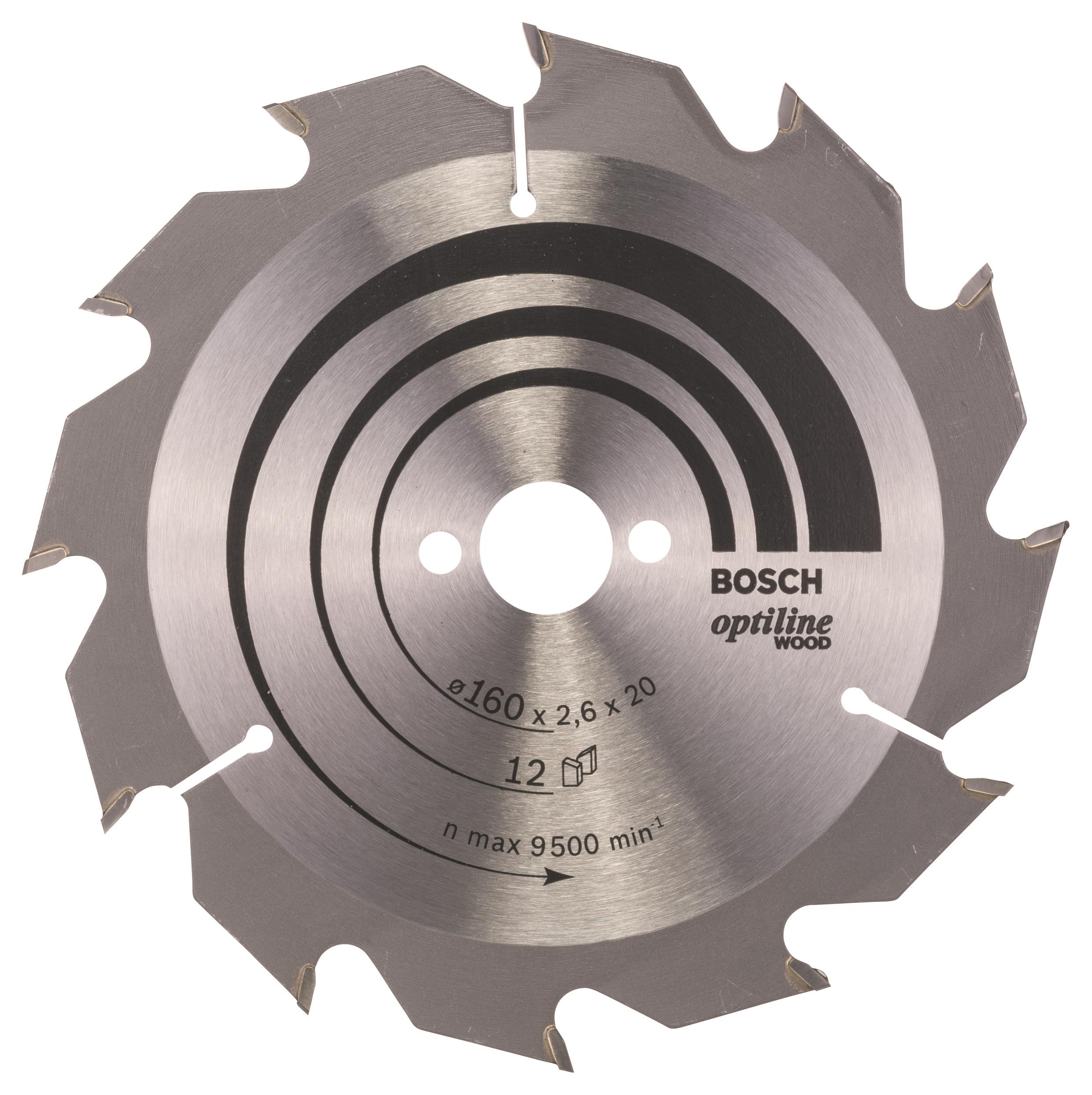 Bosch Pílový kotúč Optiline Wood 160 × 20/16 × 2,6 mm, 12 2.608.641.173