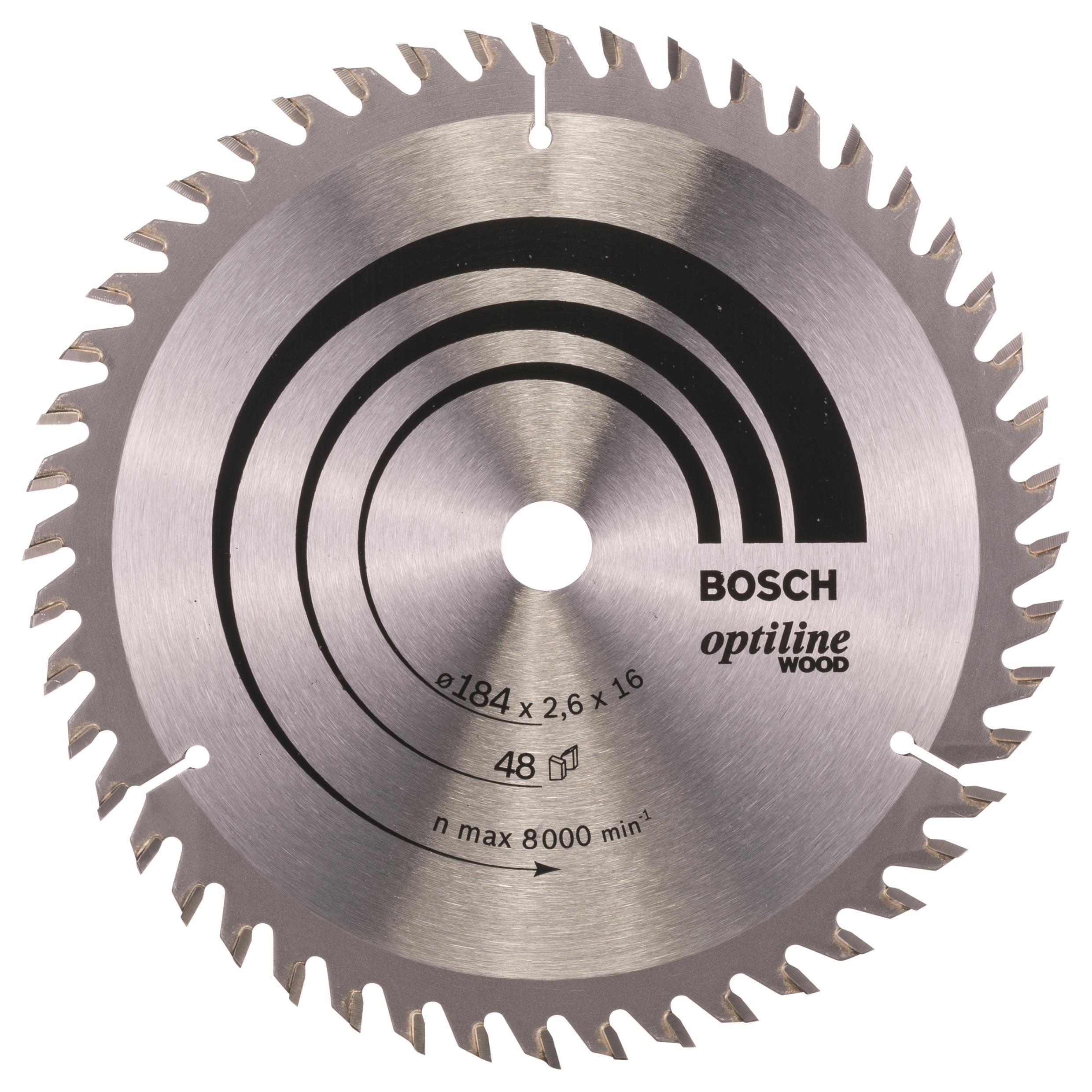 Bosch Pílový kotúč Optiline Wood 184 × 16 × 2,6 mm, 48 2.608.641.181