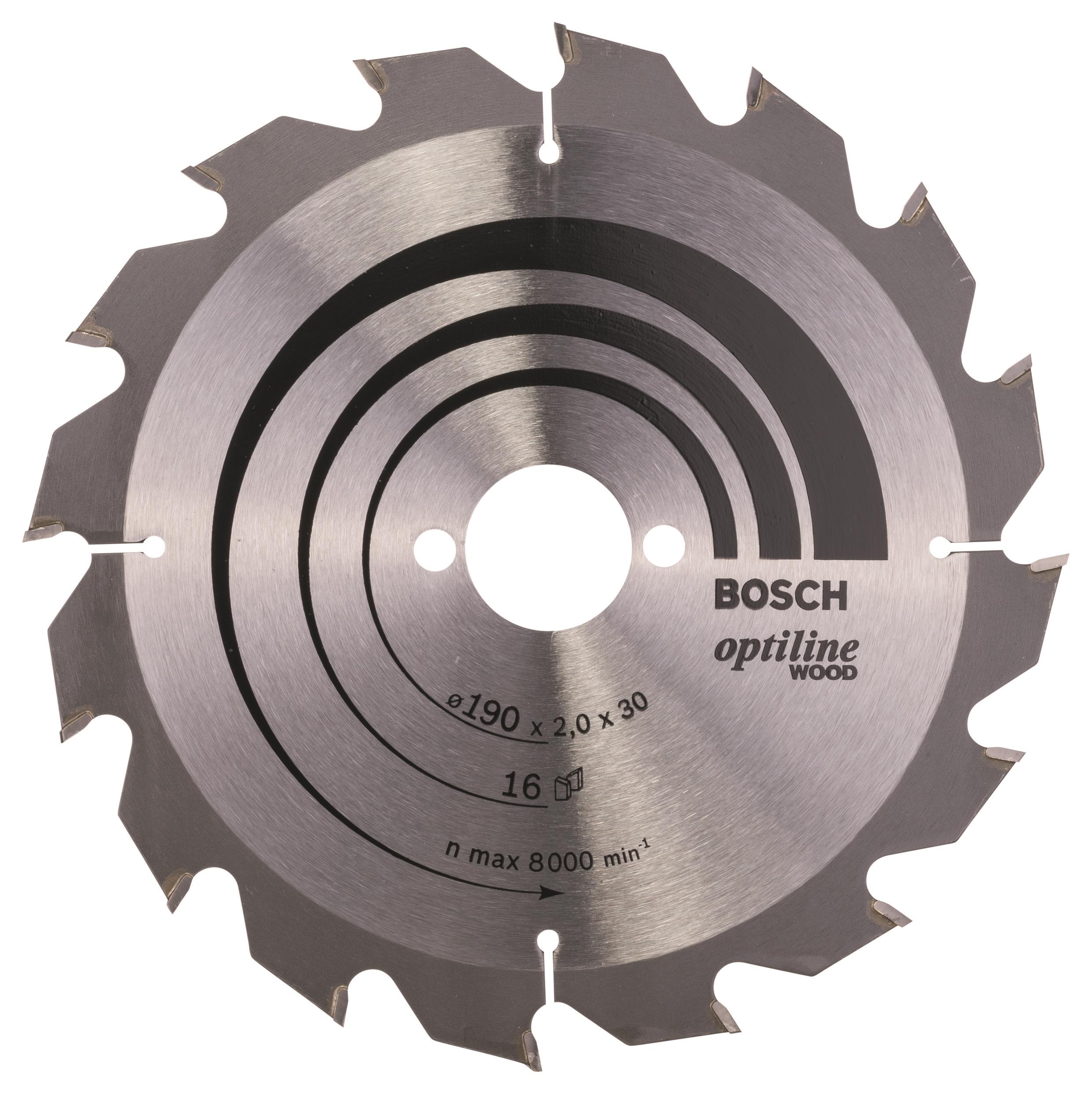 Bosch Pílový kotúč Optiline Wood 190 × 30 × 2,0 mm, 16 2.608.641.184