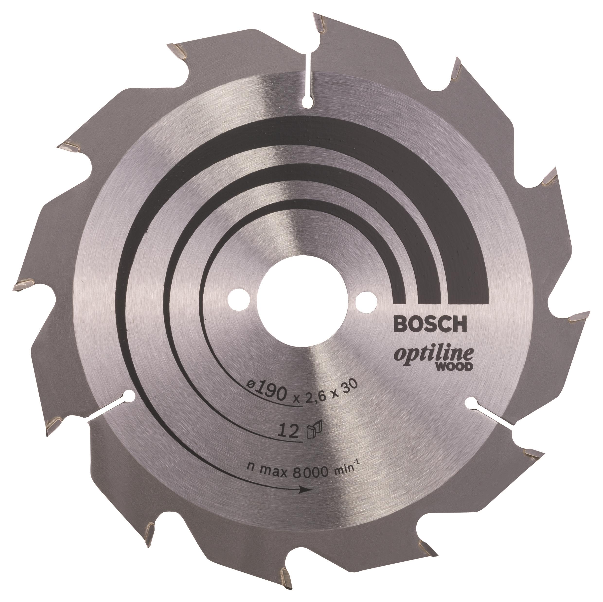 Bosch Pílový kotúč Optiline Wood 190 × 30 × 2,6 mm, 12 2.608.641.187