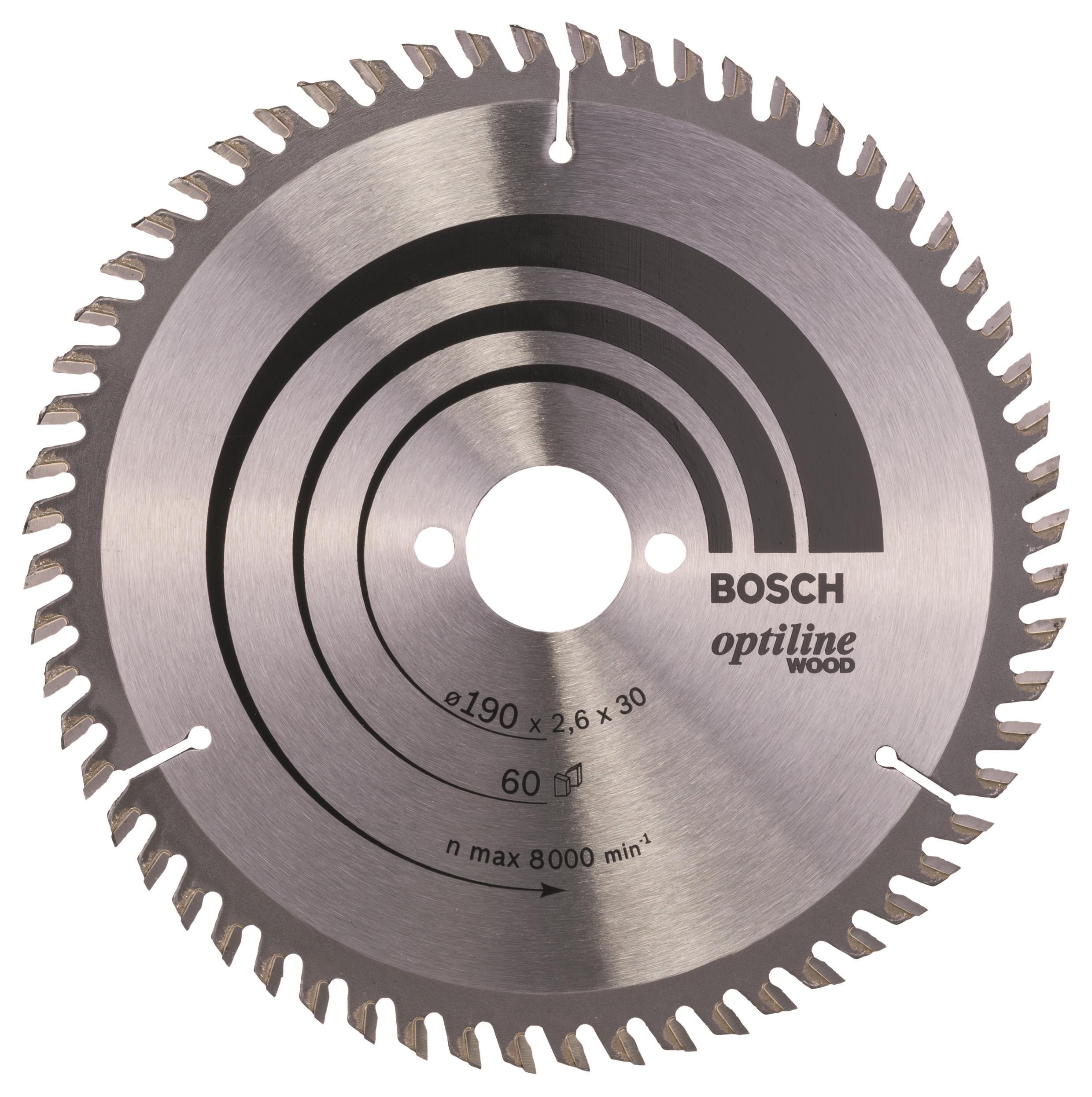 Bosch Pílový kotúč Optiline Wood 190 × 30 × 2,6 mm, 60 2.608.641.188