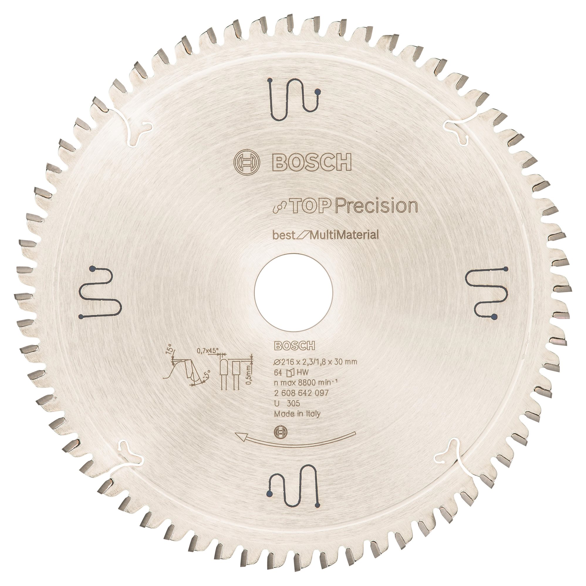 Bosch Pílový kotúč do okružných píl Top Precision Best for Multi Material 216 × 30 × 2,3 mm, 64 2.6