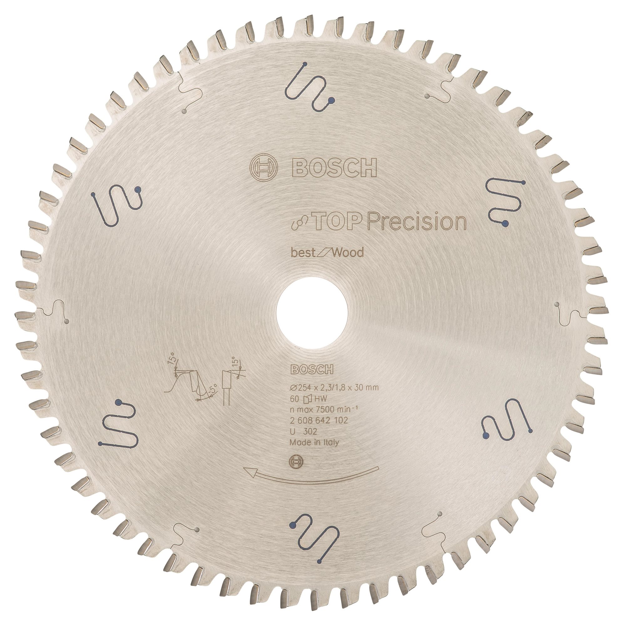 Bosch Pílový kotúč do okružných píl Top Precision Best for Wood 254 × 30 × 2,3 mm, 60 2.608.642.102