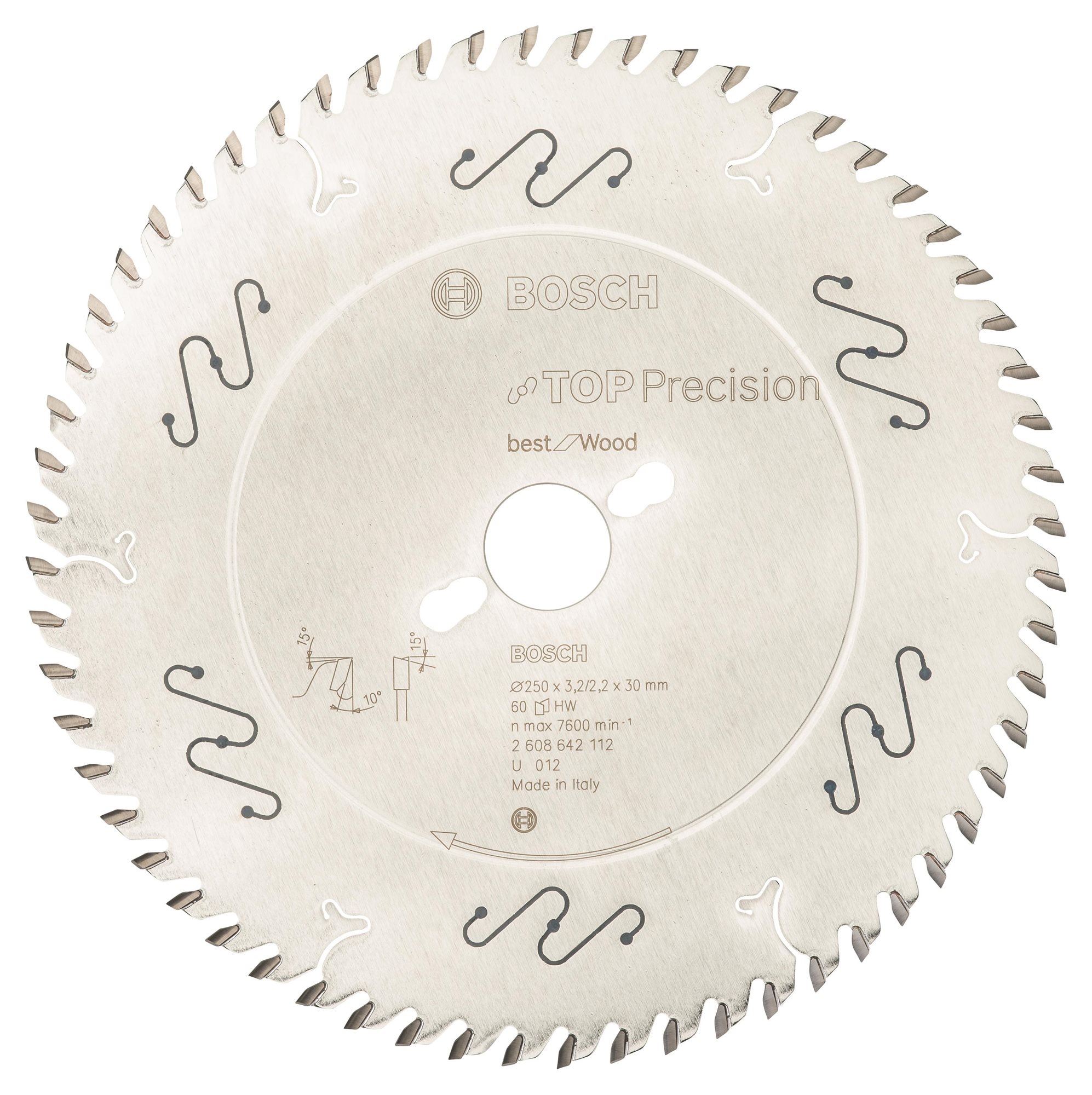 Bosch Pílový kotúč do okružných píl Top Precision Best for Wood 250 × 30 × 3,2 mm, 60 2.608.642.112