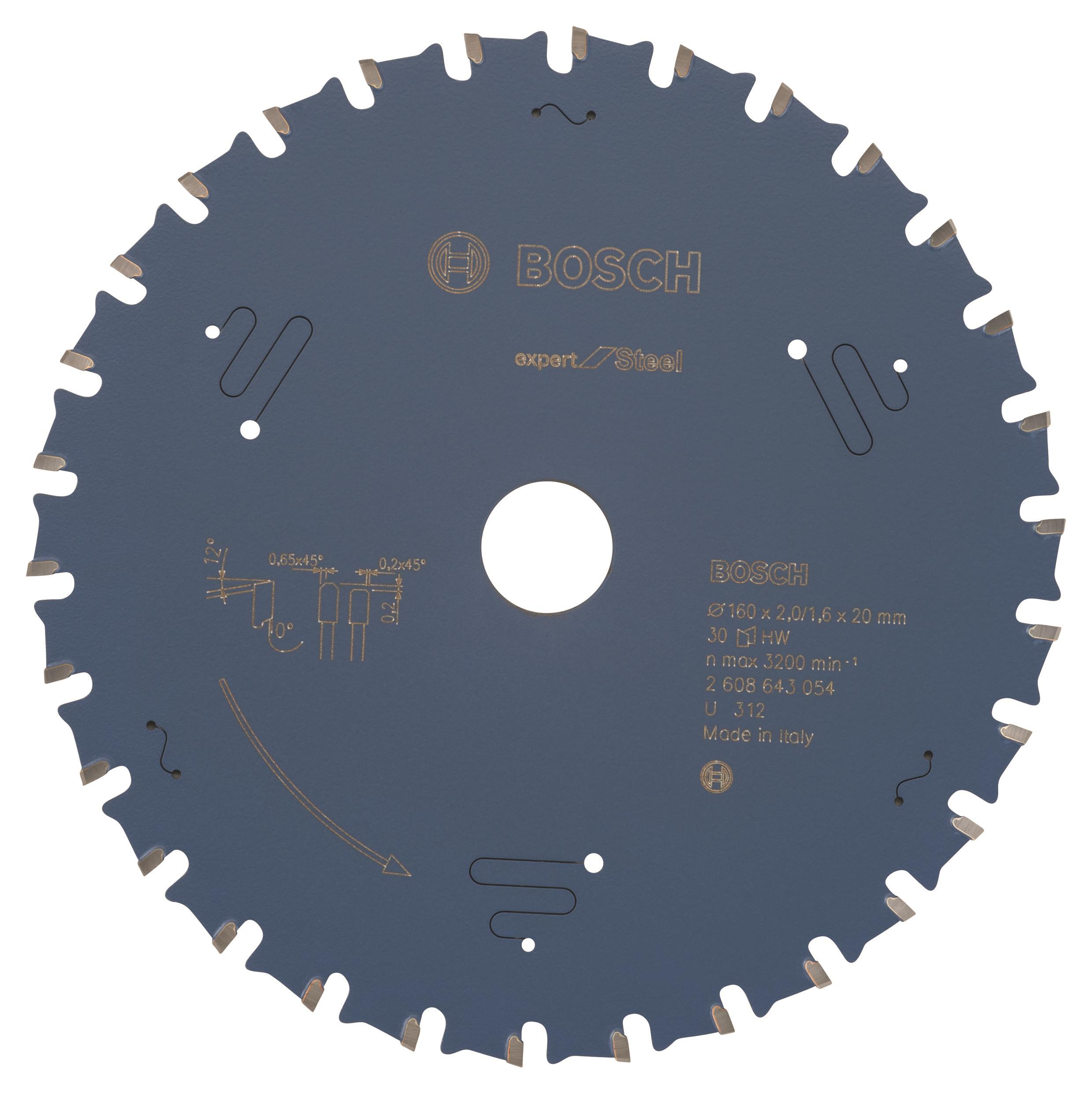 Bosch Pílový kotúč do okružných píl Expert for Steel 160 × 20 × 2,0 mm, 30 2.608.643.054