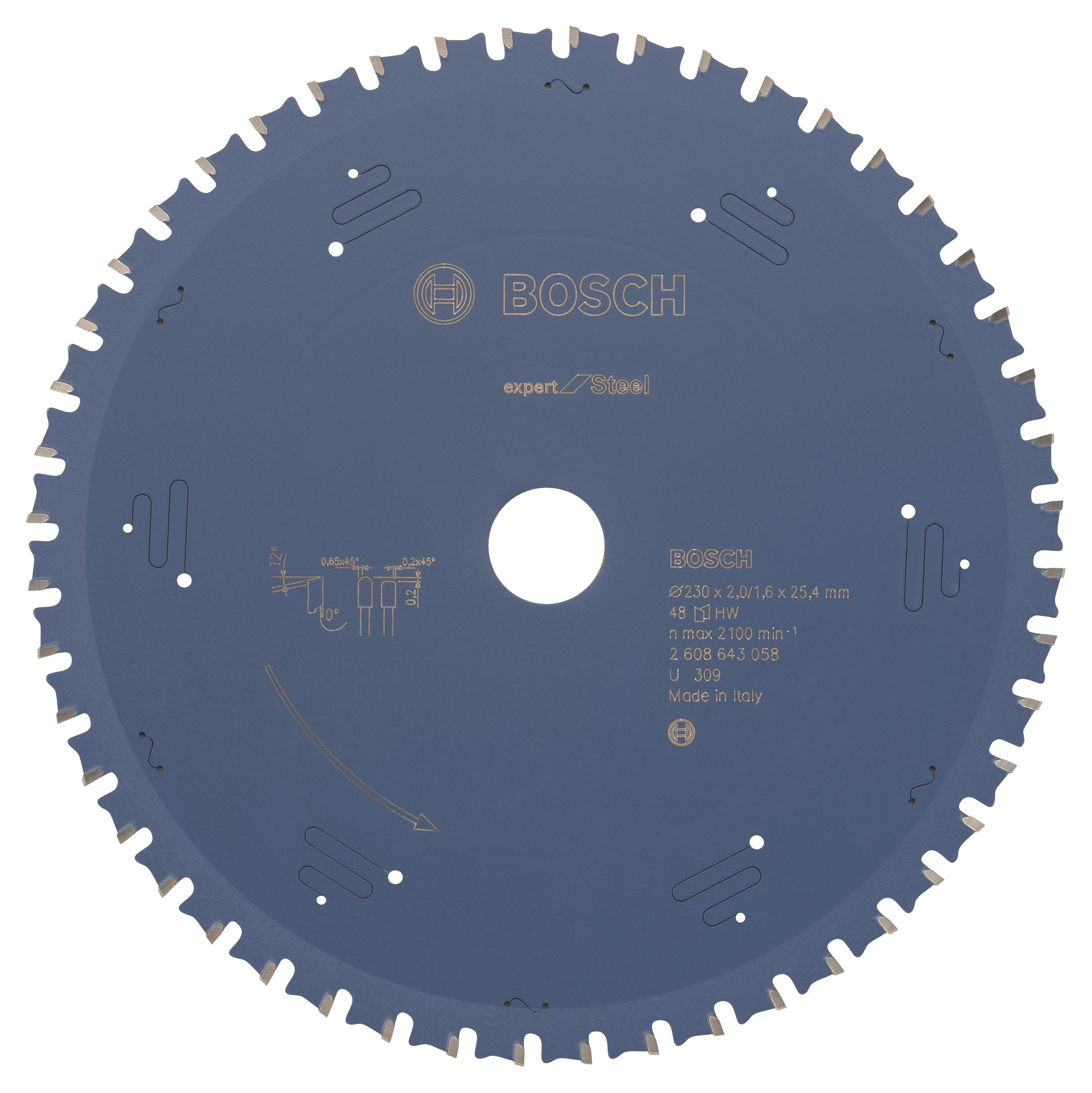 Bosch Pílový kotúč do okružných píl Expert for Steel 230 × 25,4 × 2,0 mm, 48 2.608.643.058