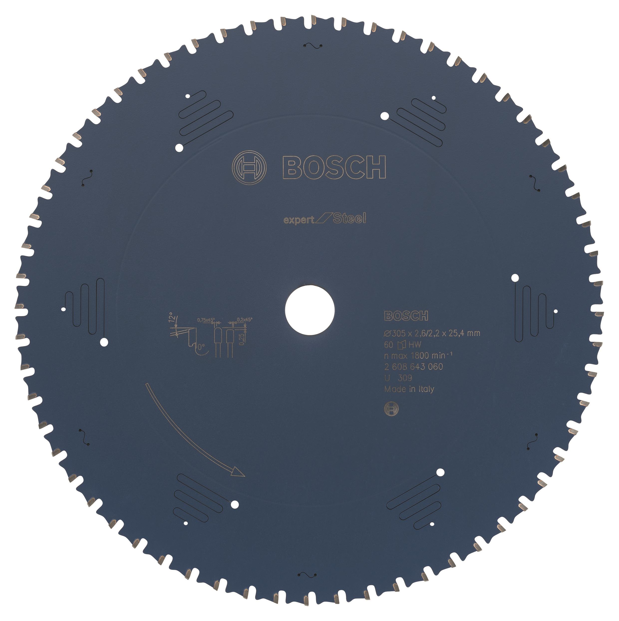 Bosch Pílový kotúč do okružných píl Expert for Steel 305 × 25,4 × 2,6 mm, 60 2.608.643.060